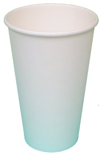 Crystalware PHC162050WT 16 oz White Paper Hot Cups - Pack of 1000 (20 Bags x 50 Cups) | Disposable Coffee Cups for Office, Cafes & Catering | Eco-Friendly Hot Beverage Containers