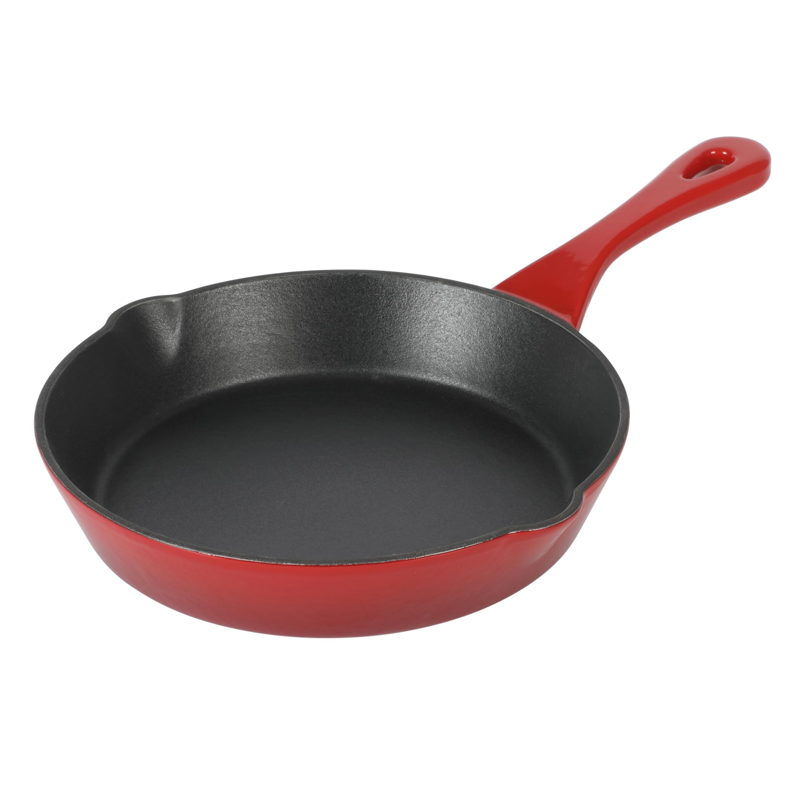 8 Inch European Enameled Cast Iron Skillet by Crock Pot - Gradient Red | Durable Non-Stick Cookware for Baking, Searing & Serving | Perfect for Stovetop, Oven & Camping