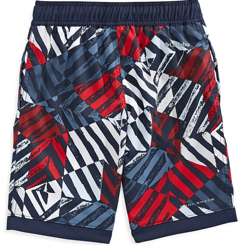 Columbia Men's Quick-Dry Swim Trunks with UPF 50+ Sun Protection - Navy Blue Sandy Shores Design for Beach, Pool & Water Sports