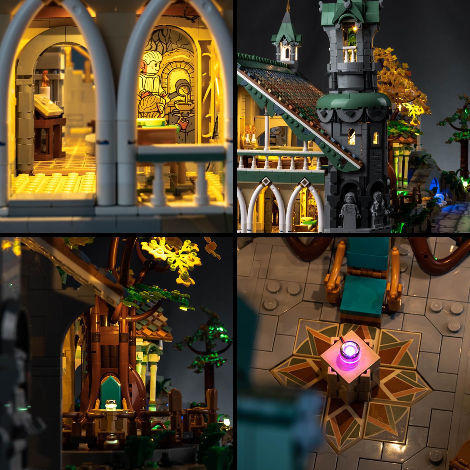 BrickBling LED Light Kit for Lego 10316 Rivendell Set - Compatible with Lord of The Rings Lego Building Blocks (Lights Only, No Model Included) - Perfect for Lego Display, Night Light & Home Decor
