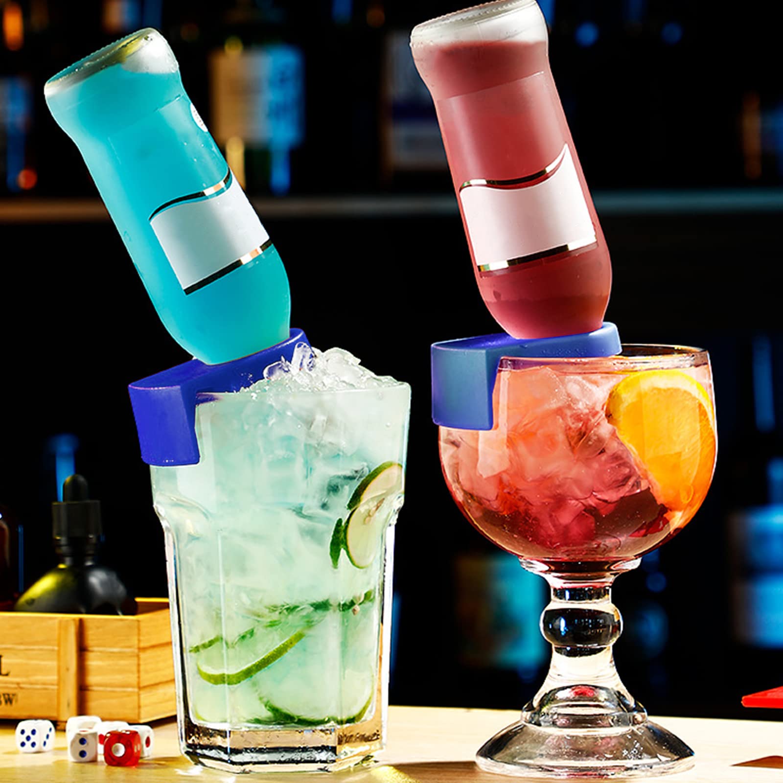 4-Pack 17oz Large Margarita Glasses Set with Cup Buckle - Stemmed Shrimp Cocktail & Margarita Goblets for Parties, Bars, Restaurants & Home Entertaining