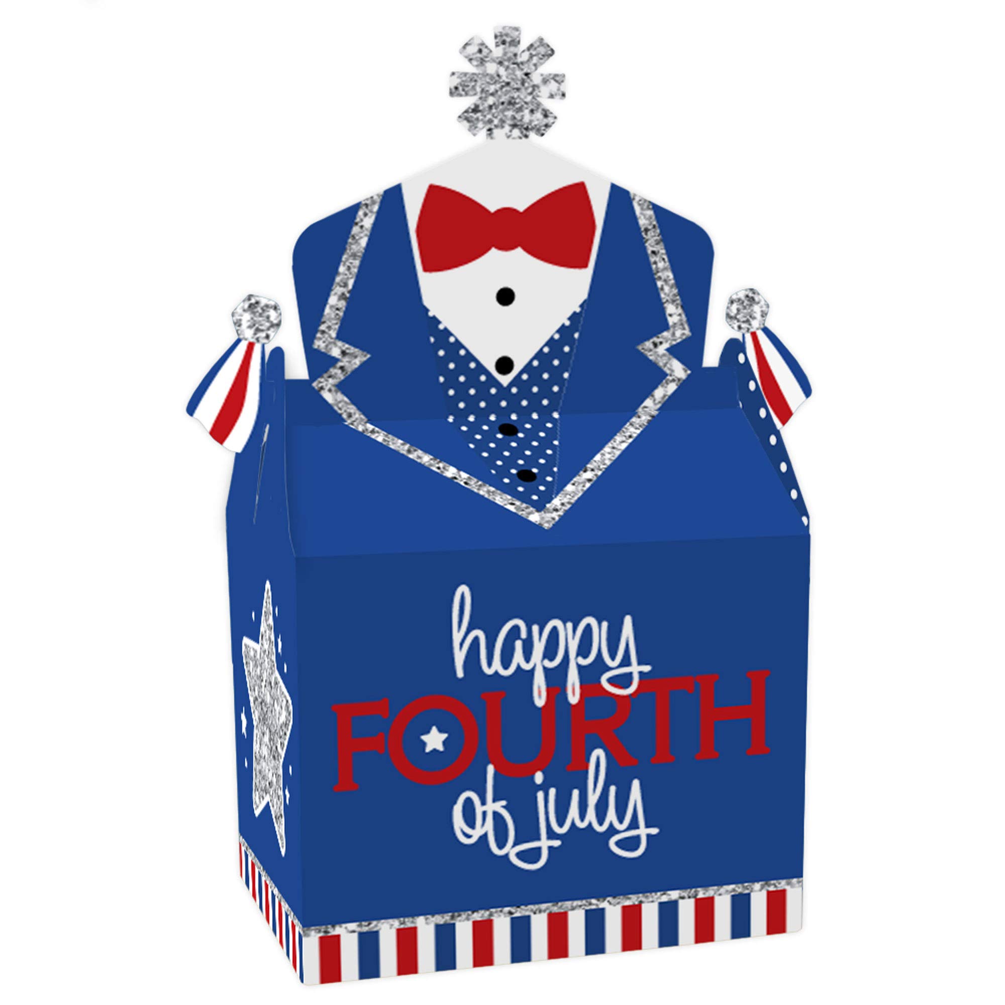 Big Dot of Happiness 4th of July Party Favors - Set of 12 Patriotic Treat Boxes for Independence Day Celebrations, Picnics & BBQ Events