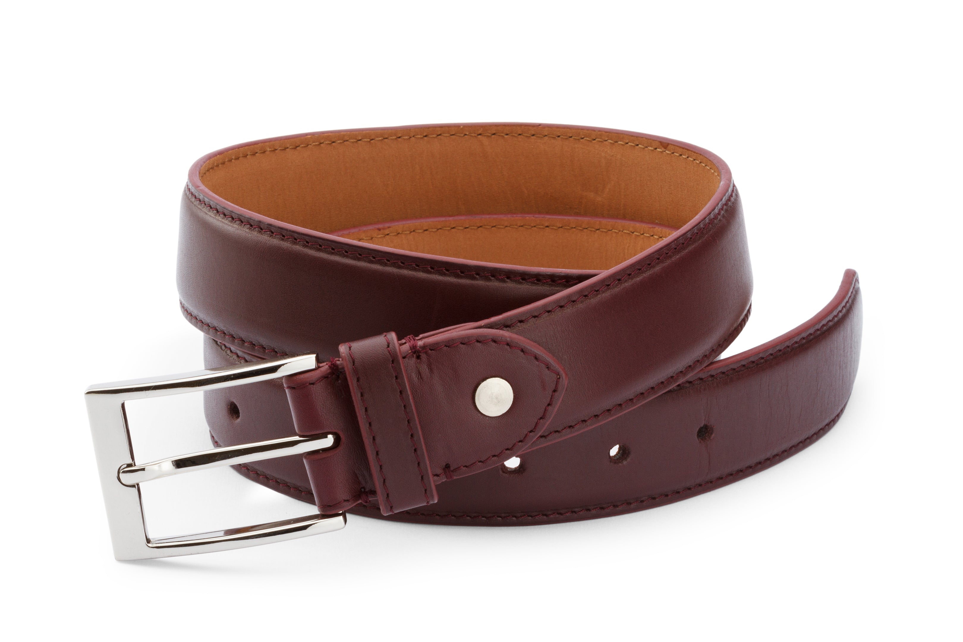 Oxblood Flat Belt for Women & Men - Stylish Vintage Leather Waist Belt - Perfect for Casual Outfits, Jeans, Dresses & Office Wear