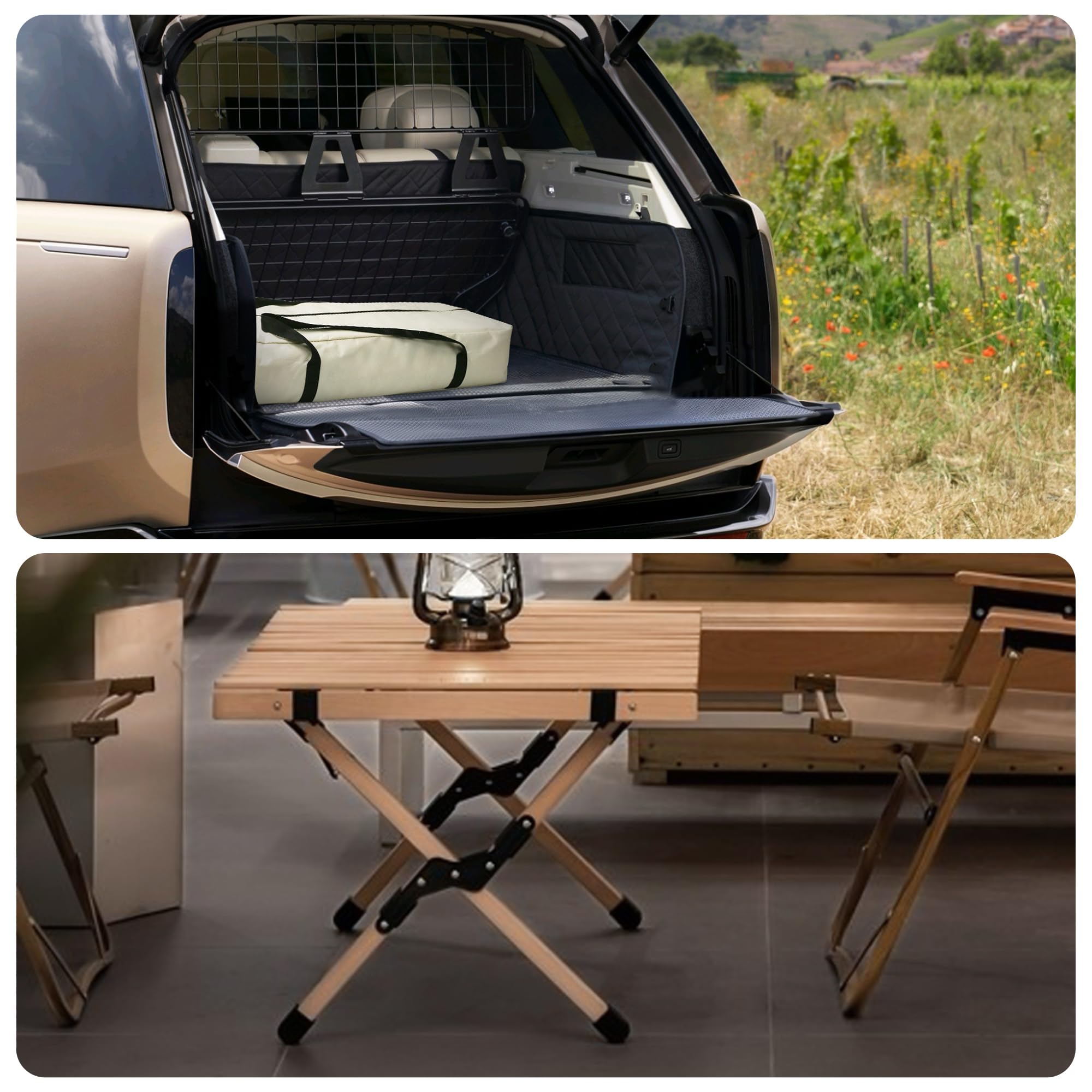 4FT Portable Bamboo Folding Picnic Table with Carry Bag & Tablecloth - Lightweight Camping Table for Beach, Backyard, BBQ, Travel & Outdoor Parties | Perfect for Picnics, Tailgating & Patio Gatherings