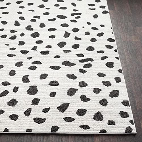 Mark&Day 5x7 Aadhya Global Black & White Area Rug - Soft Modern Carpet for Living Room, Bedroom, Kitchen - Perfect for Home Decor & High Traffic Areas (5'3