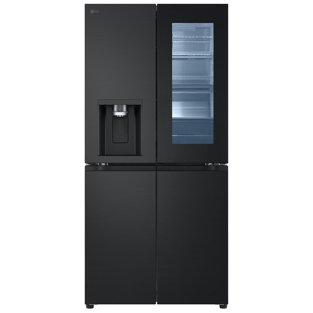 LG 508L French Door Refrigerator with InstaView Door-in-Door, Ice & Water Dispenser - Matte Black (GF-V500MBLC) - Perfect for Modern Kitchens & Large Family Storage