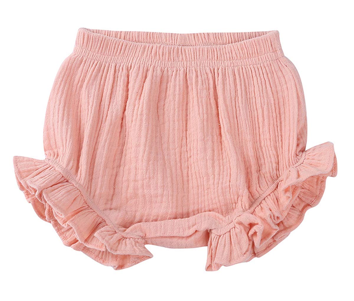 Toddler Baby Girls Cotton Ruffled Bloomer Shorts - Soft Candy Color Diaper Cover & Summer Outfit for Playtime, Beach & Photo Shoots