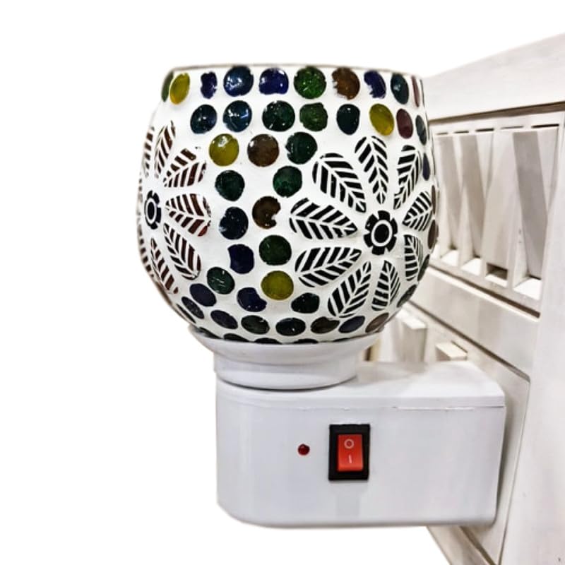 Ramit Air Karpure Camphor Electric Diffuser for Home & Office - Ceramic Kapoor Dani with On/Off Switch & Night Light | Smoke-Free, Child-Safe, Shock-Proof Aroma Diffuser (AR-02) | Perfect for Relaxation, Meditation, and Air Purification