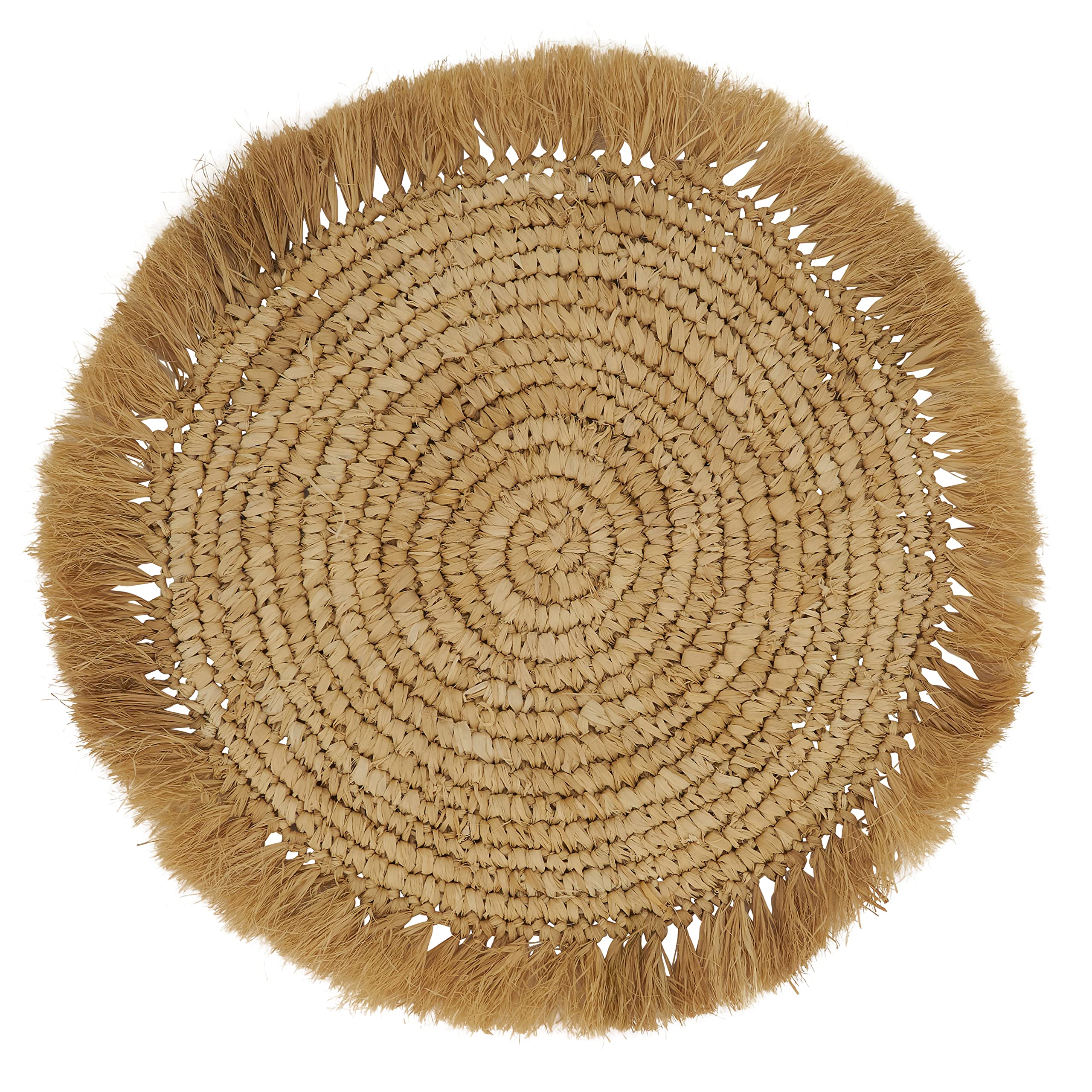 Eco-Friendly Raffia Placemats Set of 4 - Natural Woven Table Mats for Dining, Kitchen, and Outdoor Use - Perfect for Parties, Picnics, and Home Decor