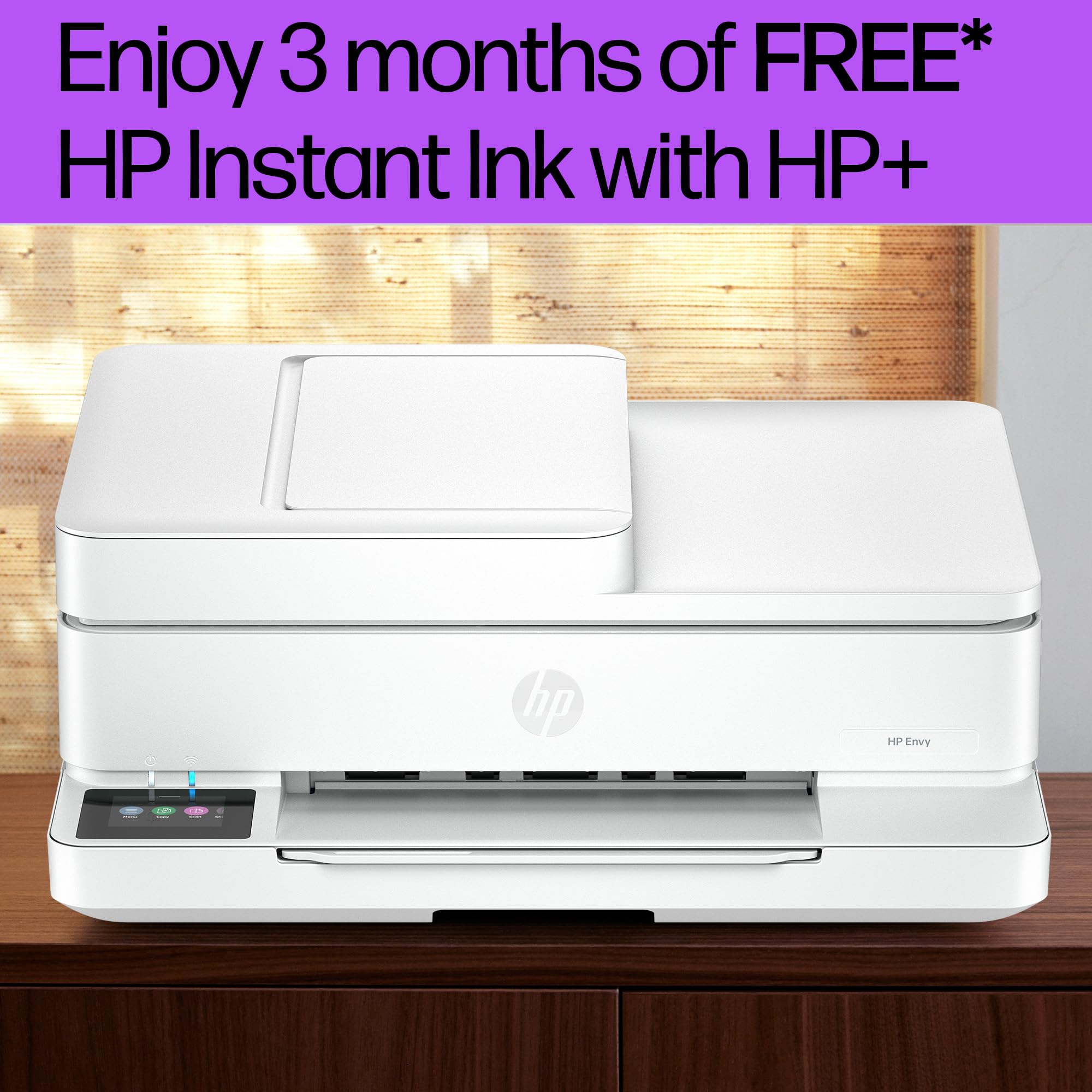HP Envy 6530e Wireless All-in-One Color Printer with Auto 2-Sided Printing | Print, Scan, Copy | 3 Months Instant Ink Included | Automatic Document Feeder | Home & Office Use | Perfect for Documents, Photos, School Projects & Small Business Needs
