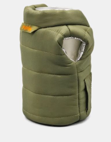 Premium Beverage Vest in Green & Orange - Keep Drinks Cold & Hands Free for Outdoor Adventures, Hiking, and Festivals