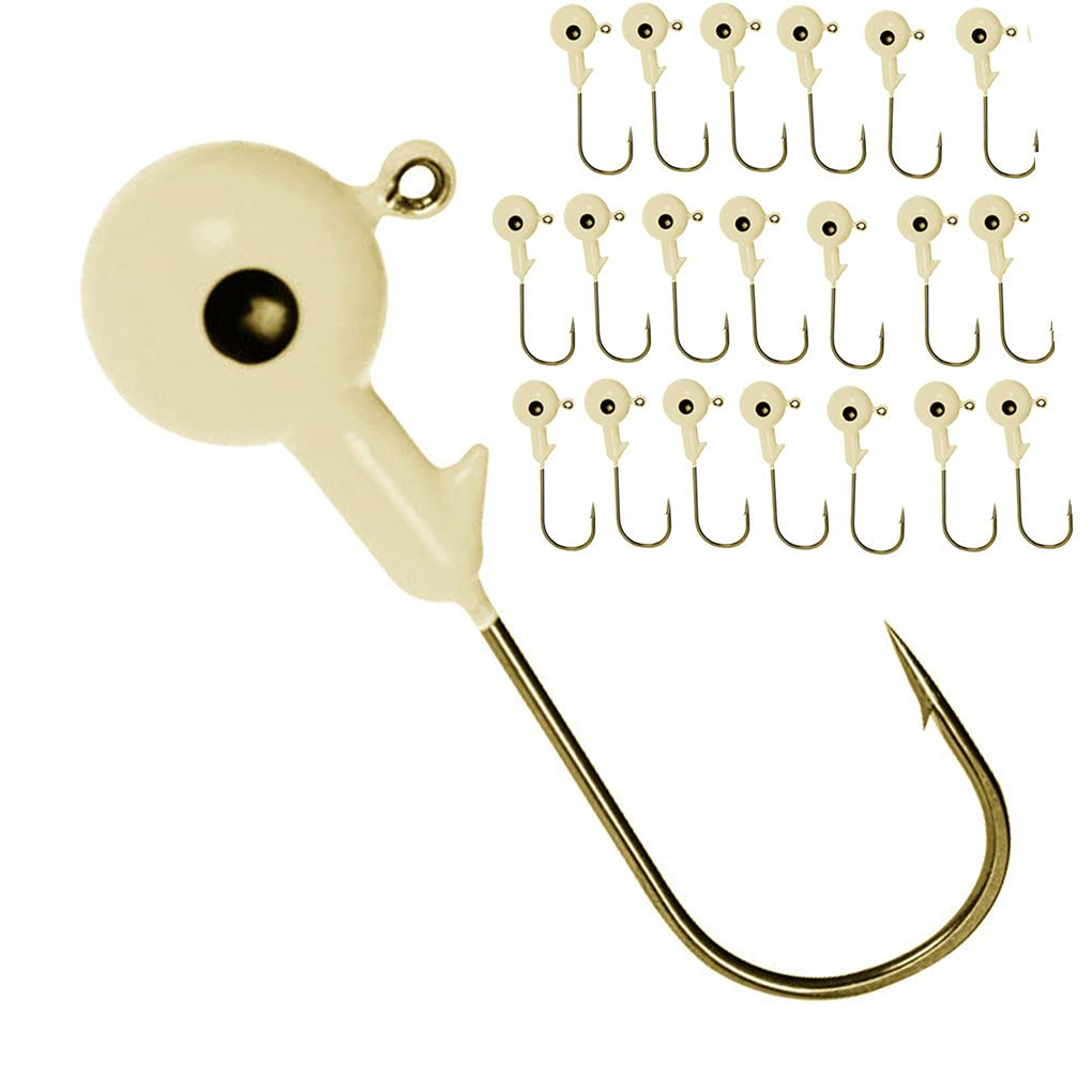 Toasis Round Jig Heads for Ice Fishing - 10-Pack Lead Bait Hooks with Sharp Barbed Hooks - Perfect for Walleye, Perch, and Trout Fishing in Winter Lakes