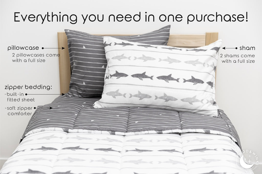 Great White Zipper Bedding Set - Soft & Breathable 3-Piece Comforter Cover with Zipper Closure for Easy Washing | Perfect for Bedrooms, Guest Rooms & Dorm Rooms