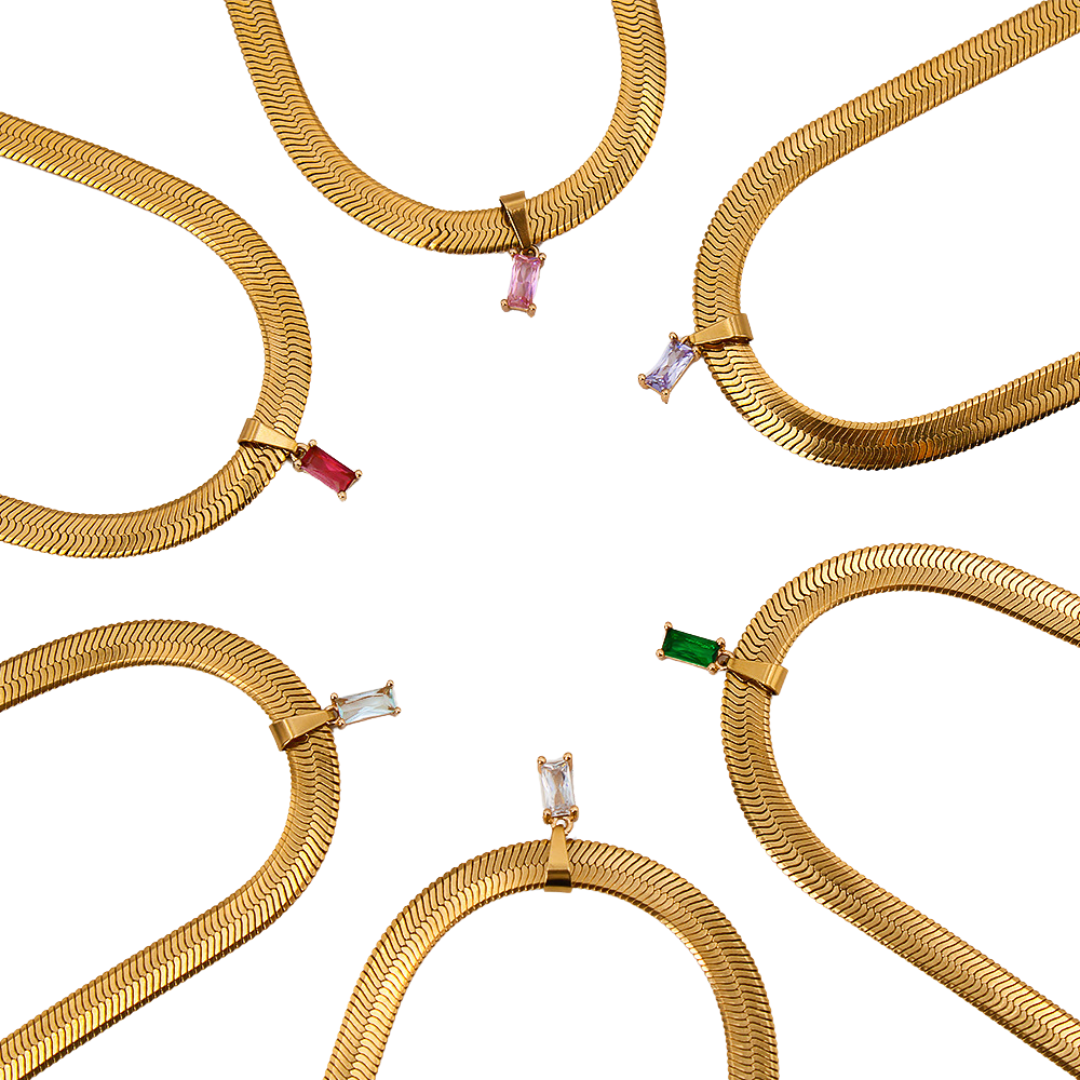 18K Gold Snake Chain Choker Necklace with Elegant Pendant | Dainty Layering Jewelry for Women | Perfect for Date Night, Weddings & Special Occasions