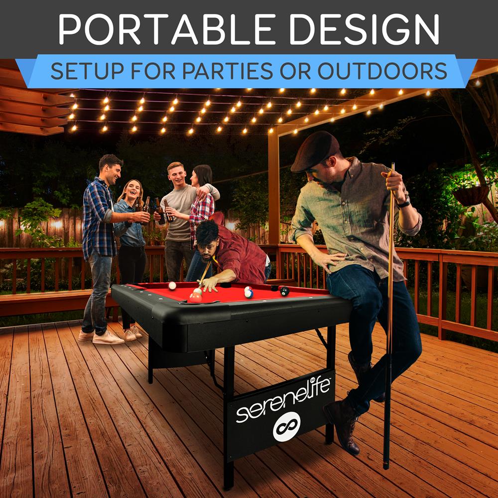 Portable Pool Table - Foldable & Lightweight Billiard Table for Home, Office, or Outdoor Use - Perfect for Game Nights, Parties, and Recreation