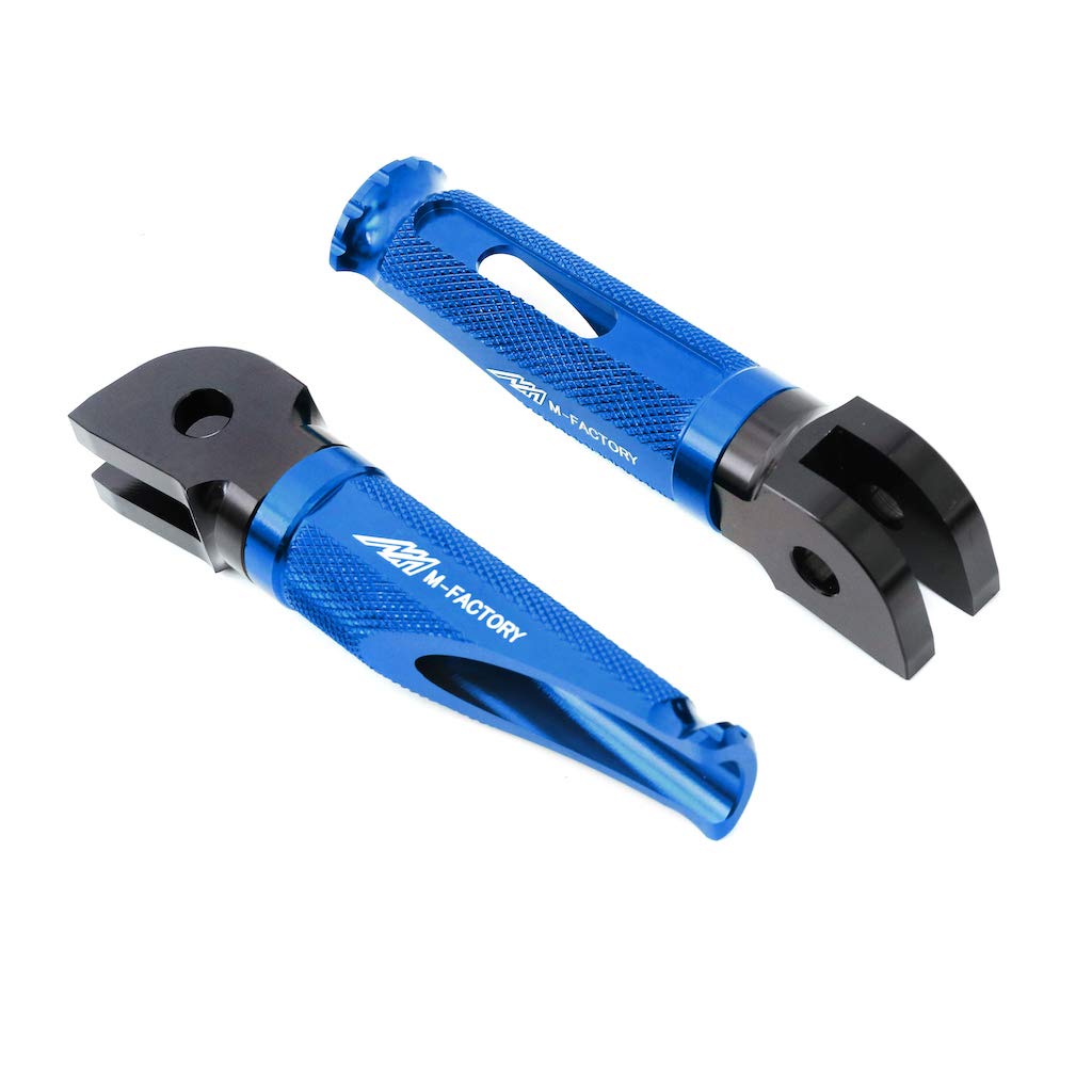 Autobahn88 Motorcycle Footpegs Set - Front & Rear RACE-Type Non-Extension for Ducati Multistrada 1000/DS (2003-2010) - Blue | Lightweight Aluminum Racing Foot Pegs for Improved Control & Comfort on Sport Bikes & Adventure Touring