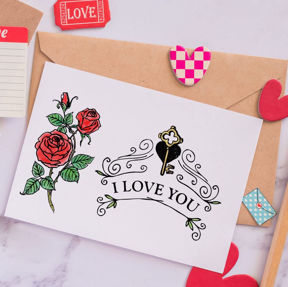 Valentine's Day Love Letter Butterfly Clear Stamps Set - Transparent Silicone Stamps for DIY Card Making, Scrapbooking, Embossing & Paper Crafts - Perfect for Wedding Invitations, Greeting Cards & Album Decorations