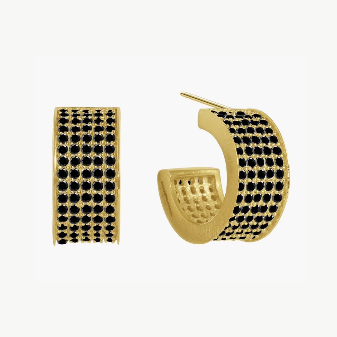 Dean Davidson Petit Pave Thick Huggie Hoop Earrings - 14K Gold Plated Cubic Zirconia Huggie Hoops for Women | Perfect for Everyday Wear, Date Night & Special Occasions