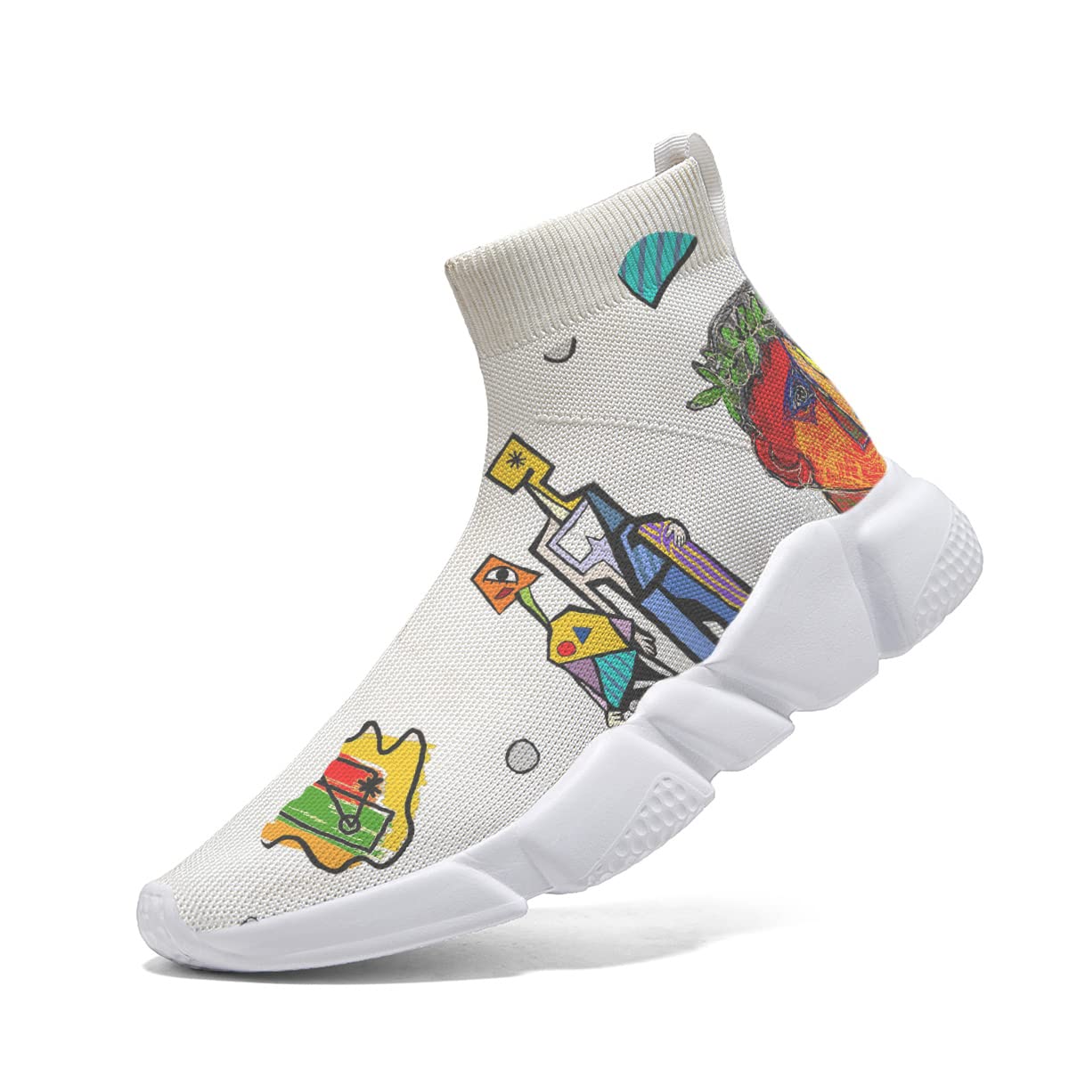 Hetios Men's Lightweight Breathable Running Shoes - Athletic Walking Shoes with Fashion Print & Mesh Design for Casual Sports & Gym Workouts - Perfect for Jogging, Workout, and Daily Wear