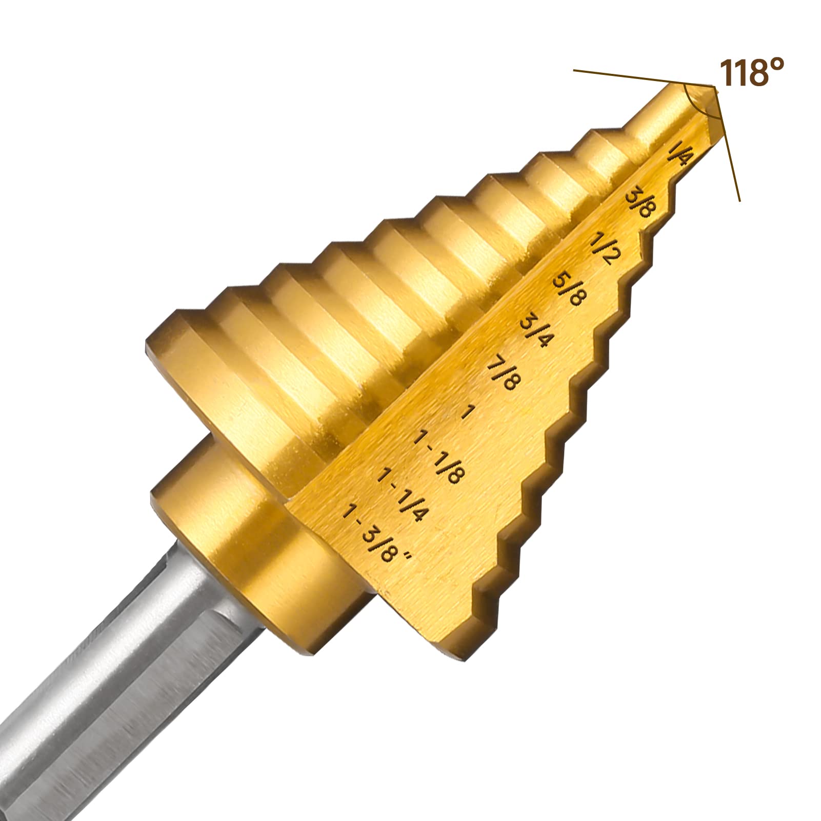 Titanium Step Drill Bit Set - 1/4