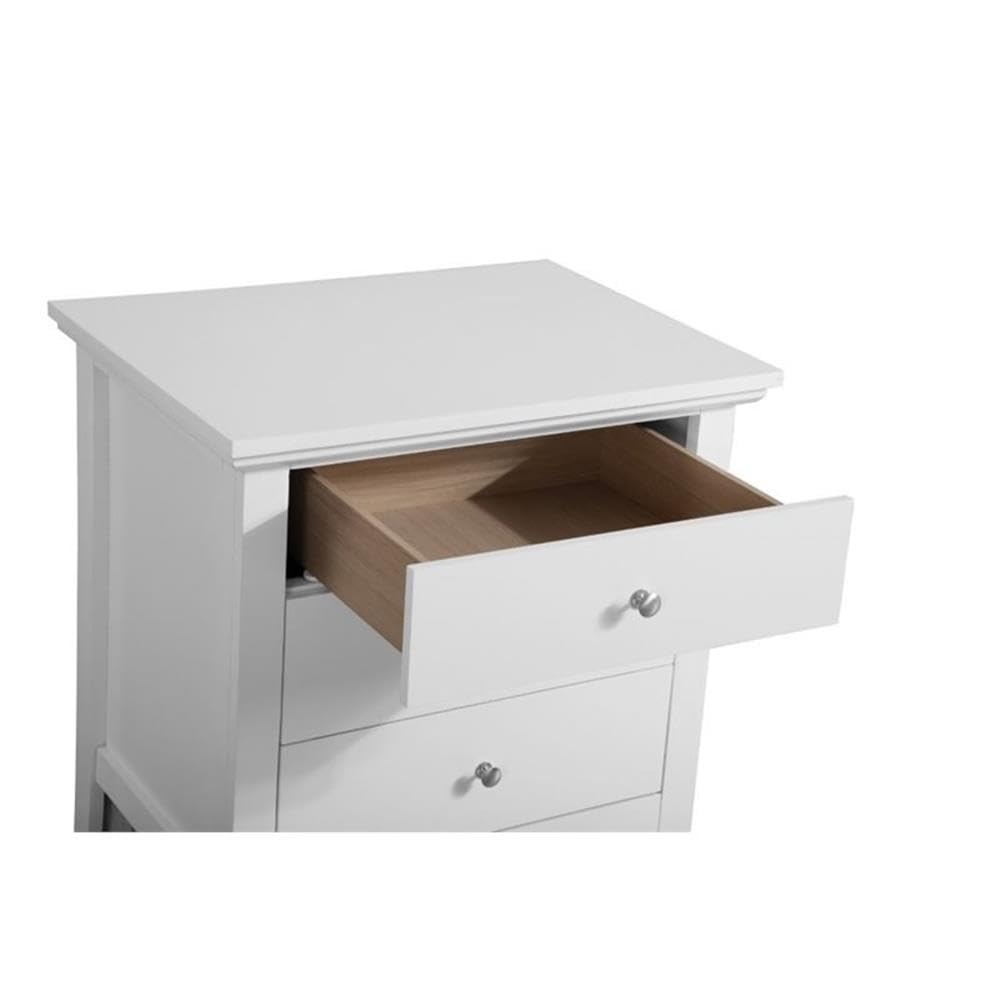 Glory Furniture Hammond 3-Drawer White Nightstand - Bedroom Side Table with Storage for Bedside Essentials