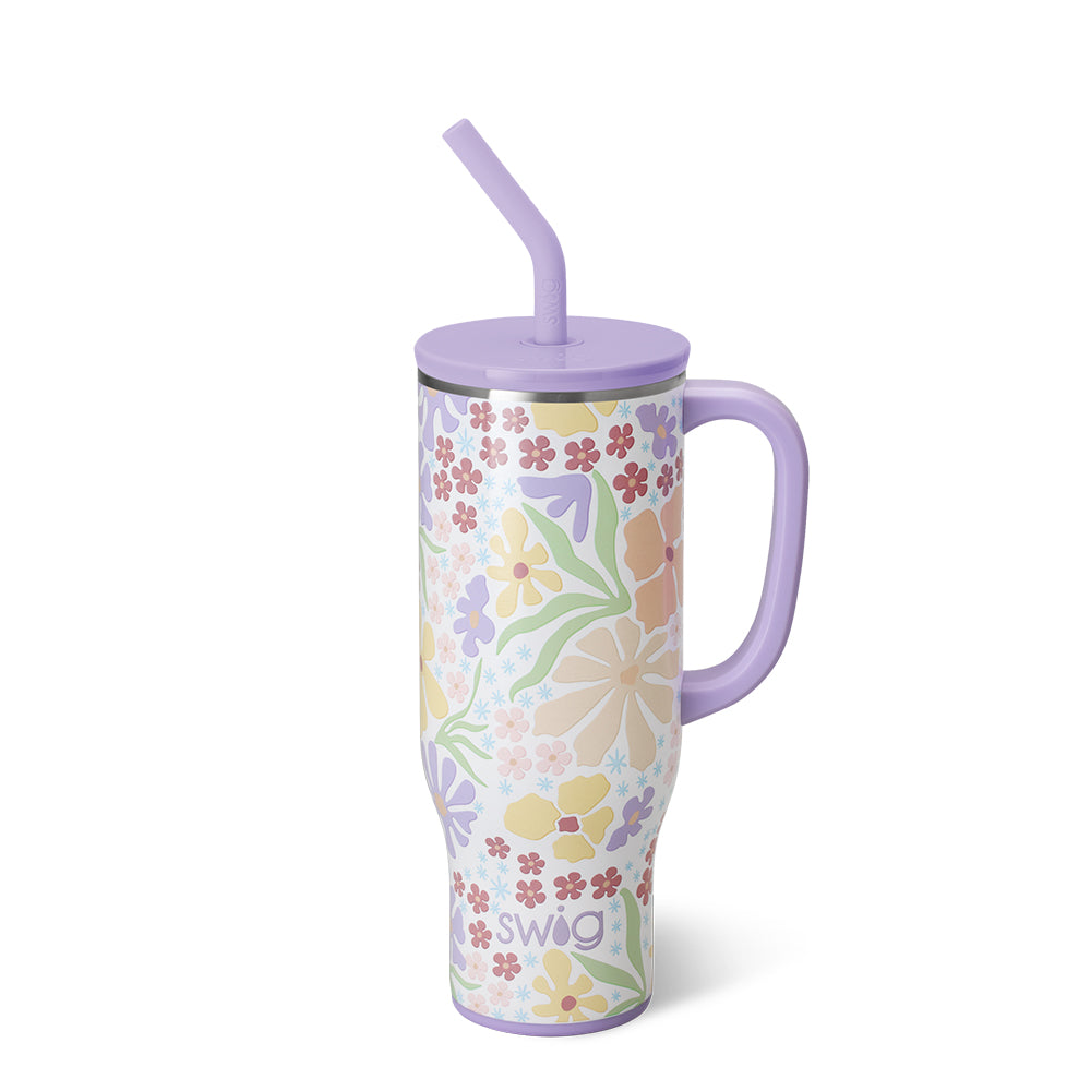30oz Fresh Cut Mega Mug - Large Insulated Stainless Steel Tumbler with Lid & Straw - Perfect for Coffee, Tea & Cold Drinks at Home, Office or Travel