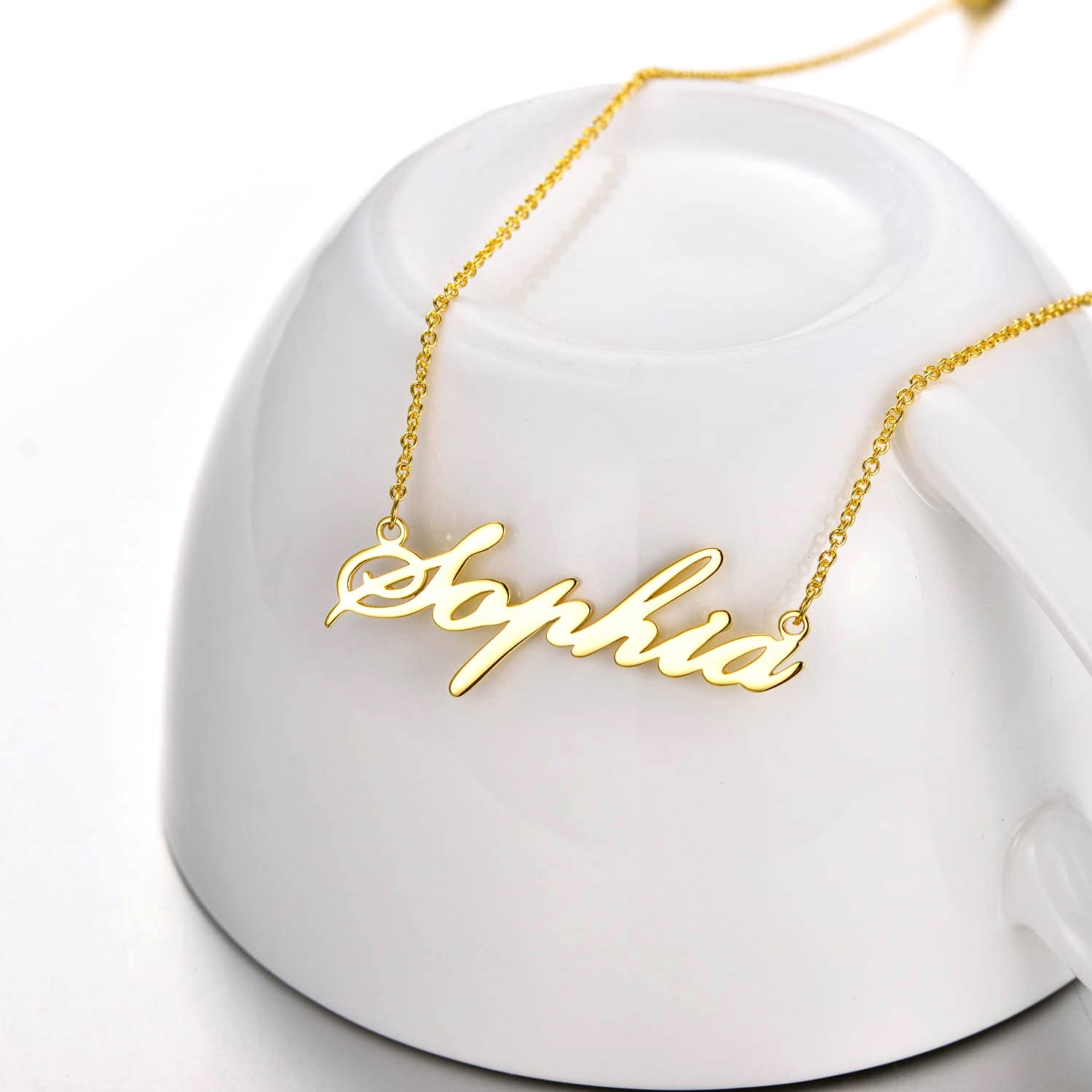 14K Gold Personalized Name Necklace for Women - Custom Engraved Dainty Solid Gold Nameplate Necklace Jewelry Gift for Her - Perfect for Birthdays, Anniversaries & Special Occasions