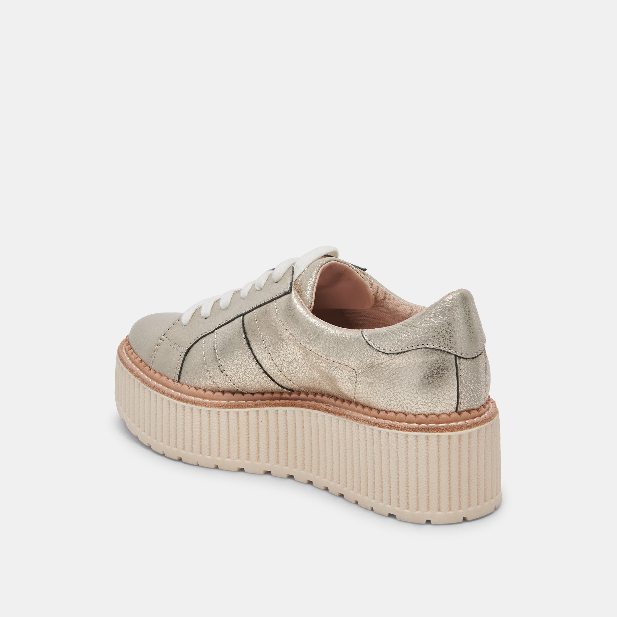 TIGER SNEAKERS Light Gold Leather Women's Casual Shoes - Perfect for Running, Walking, Gym & Everyday Wear
