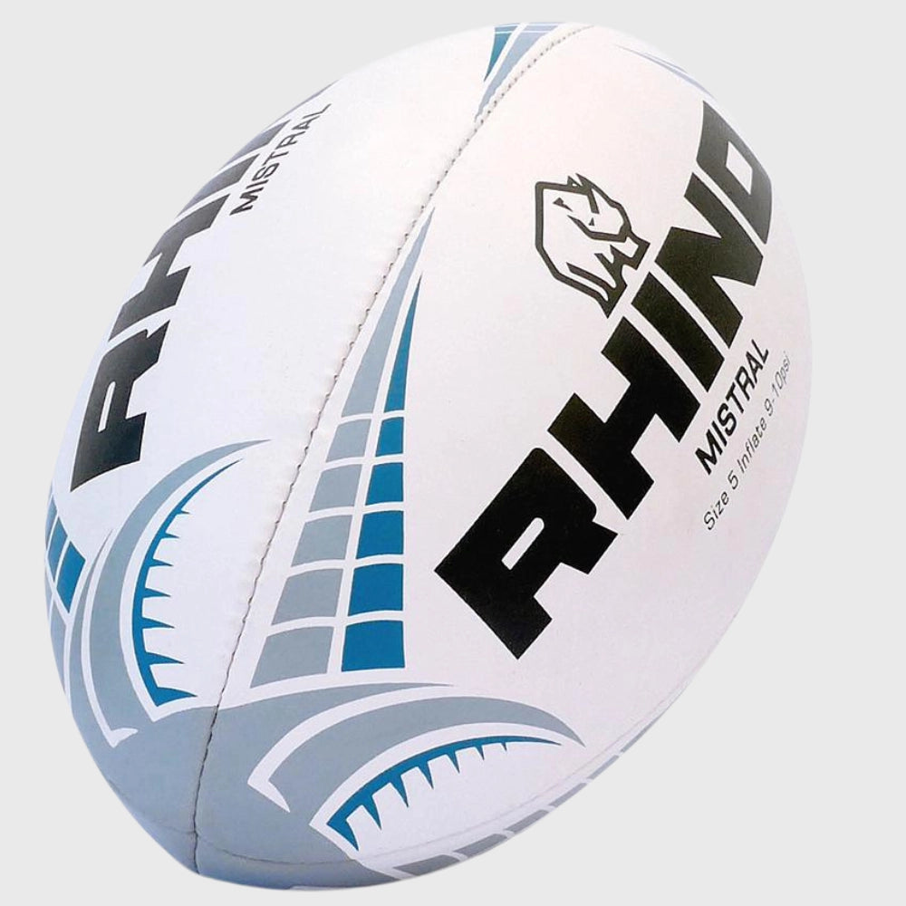 Rhino Mistral Grip Rugby Training Ball - Professional Quality Rugby Ball for Passing, Kicking & Skills Practice - Perfect for Rugby Training, Match Preparation & Youth Development