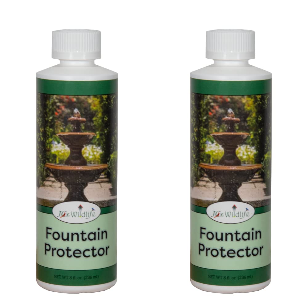 JC's Wildlife Fountain Protector - Safe & Effective Outdoor Water Feature Cleaner for Birds, Pets & Wildlife - 2 Pack (8 oz Each) - Keep Ponds, Fountains & Birdbaths Clean Naturally - Ideal for Garden Decor & Backyard Wildlife Habitats