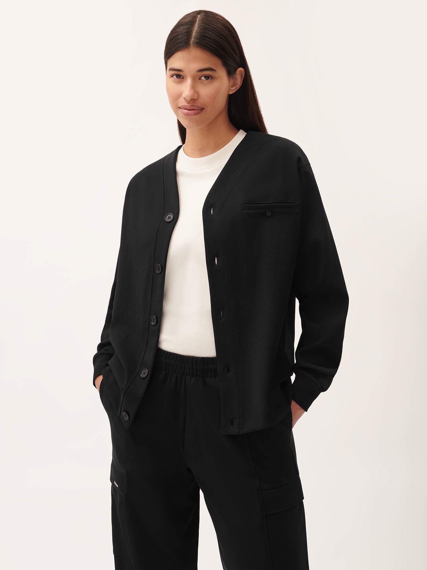 Women's DNA Double Jersey Liner Jacket - Black | Lightweight Stretch Comfort Jacket for Casual Wear, Layering & Outdoor Activities