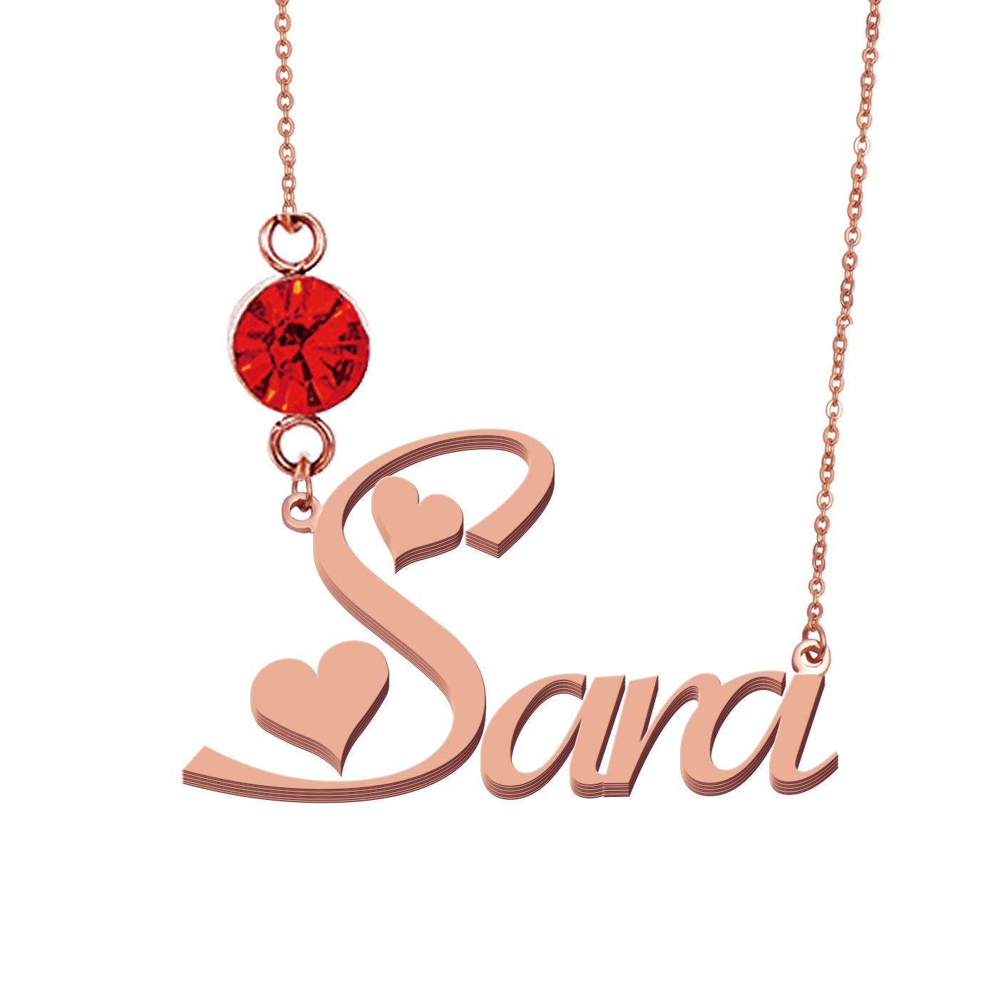 HUAN XUN Custom Name Necklace with Birthstone - Personalized Jewelry Gift for Women, Mom, Wife - Perfect for Birthdays, Anniversaries & Special Occasions