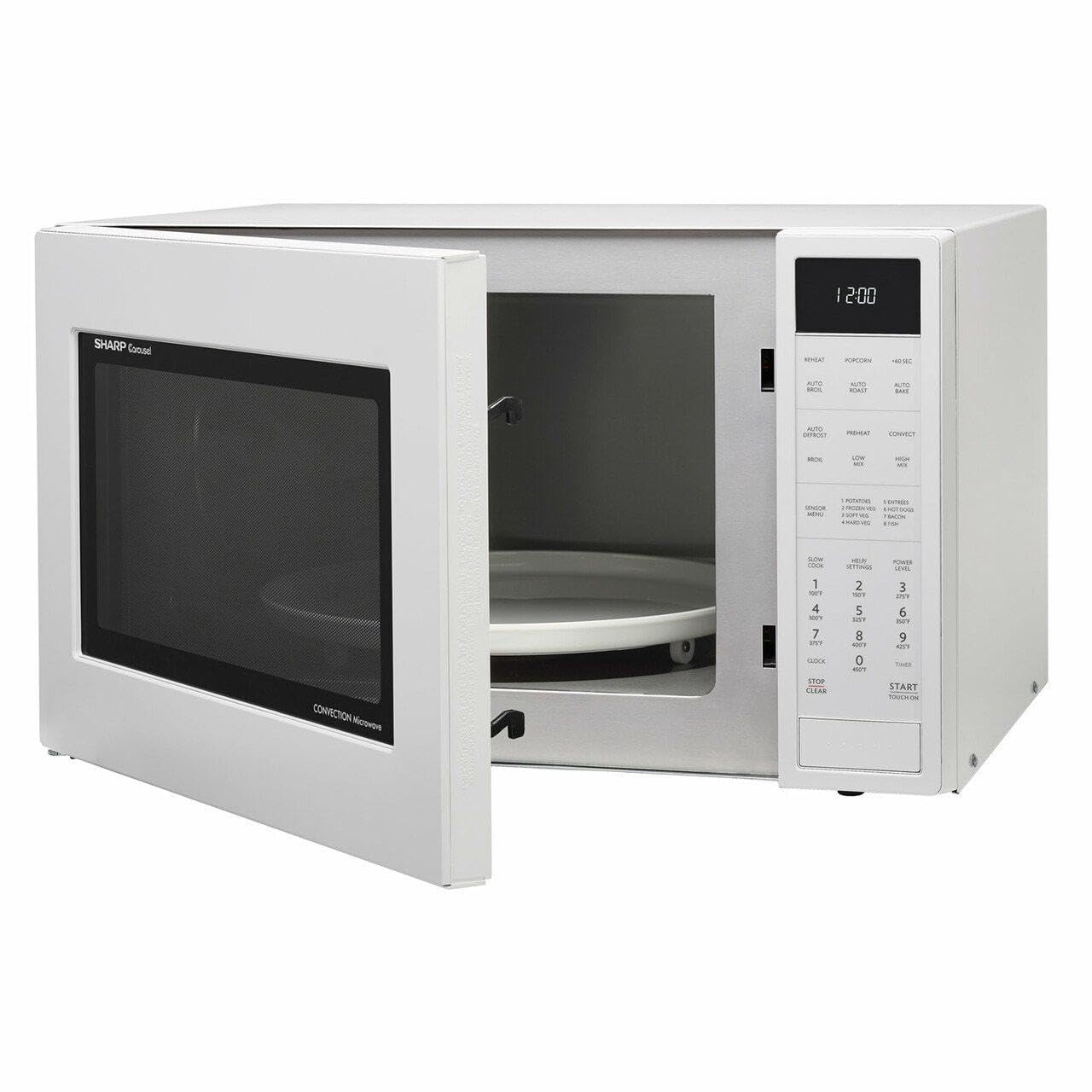 Sharp SMC1585BW 1.5 cu. ft. White Convection Microwave Oven with Auto Defrost - Perfect for Small Kitchens, Dorm Rooms & Office Breakrooms