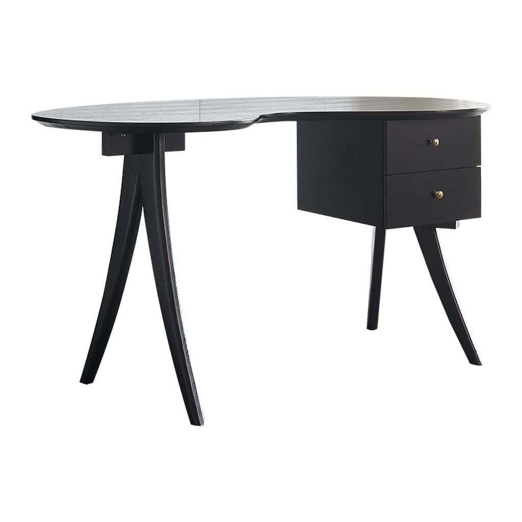 Modern Minimalist Curved Desk Organizer with Drawer - Home Office Study Table, Standing Desk for Workspace & Dorm Room (Color: A) - Perfect for Organizing Pens, Files & Office Supplies
