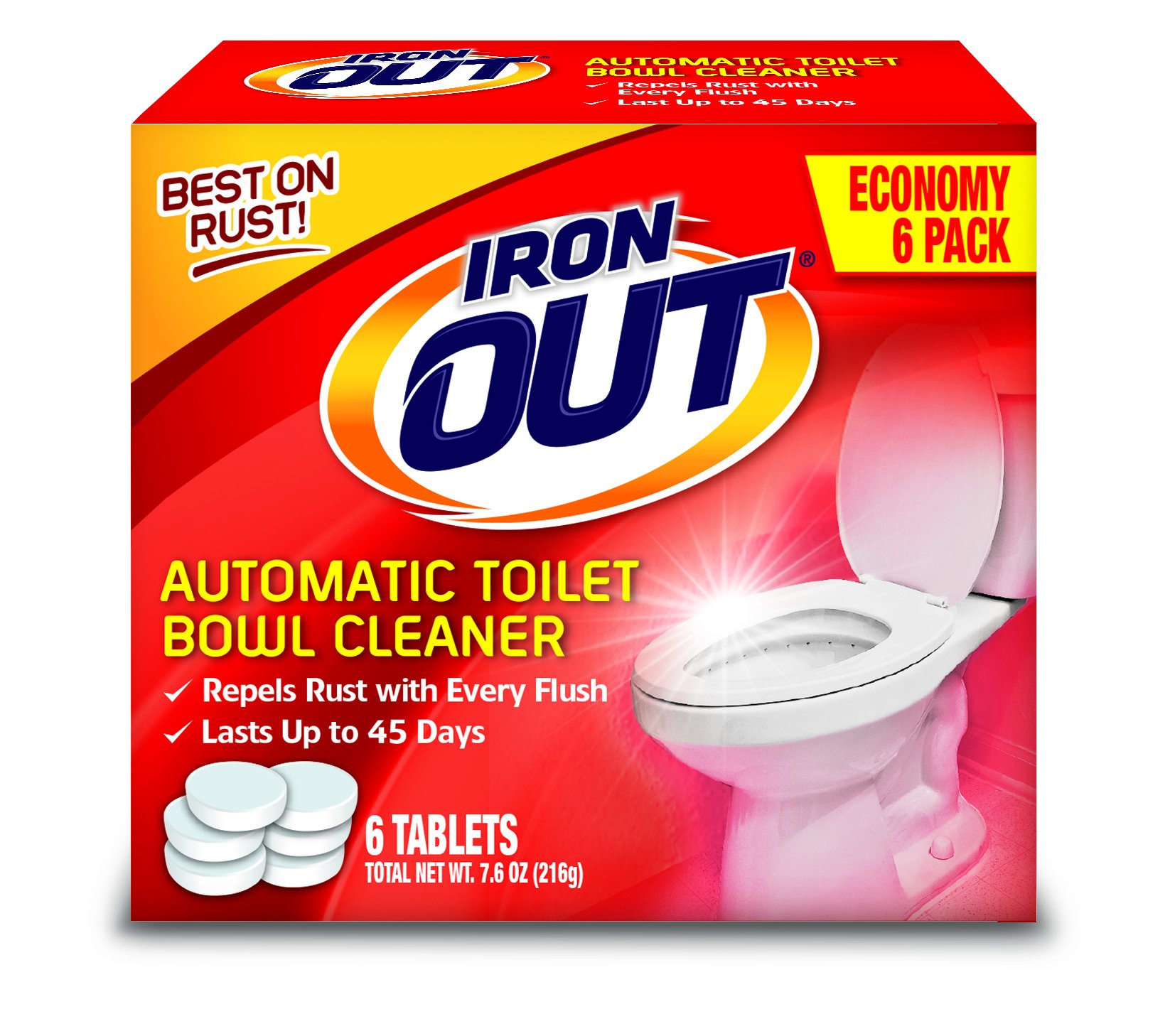 IRON OUT Automatic Toilet Bowl Cleaner Tablets - 12 Count | Removes Stains & Rust | Continuous Cleaning for Fresh Toilets | Perfect for Bathroom, Home & Office Use