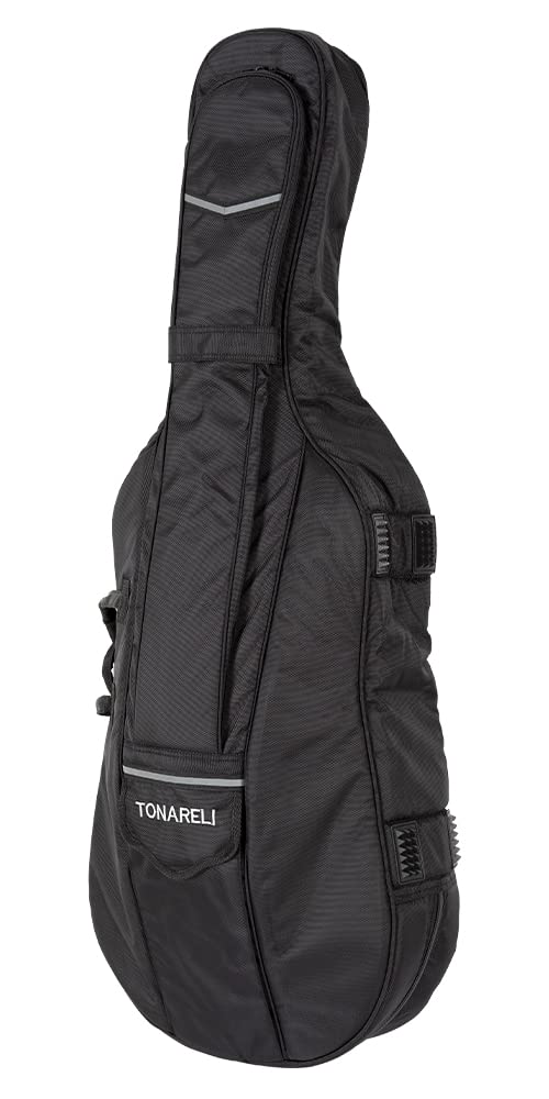 Tonareli Designer Cello Gig Bag 4/4 Size - Premium Black Protective Case for Cello - Perfect for Musicians, Travel & Storage