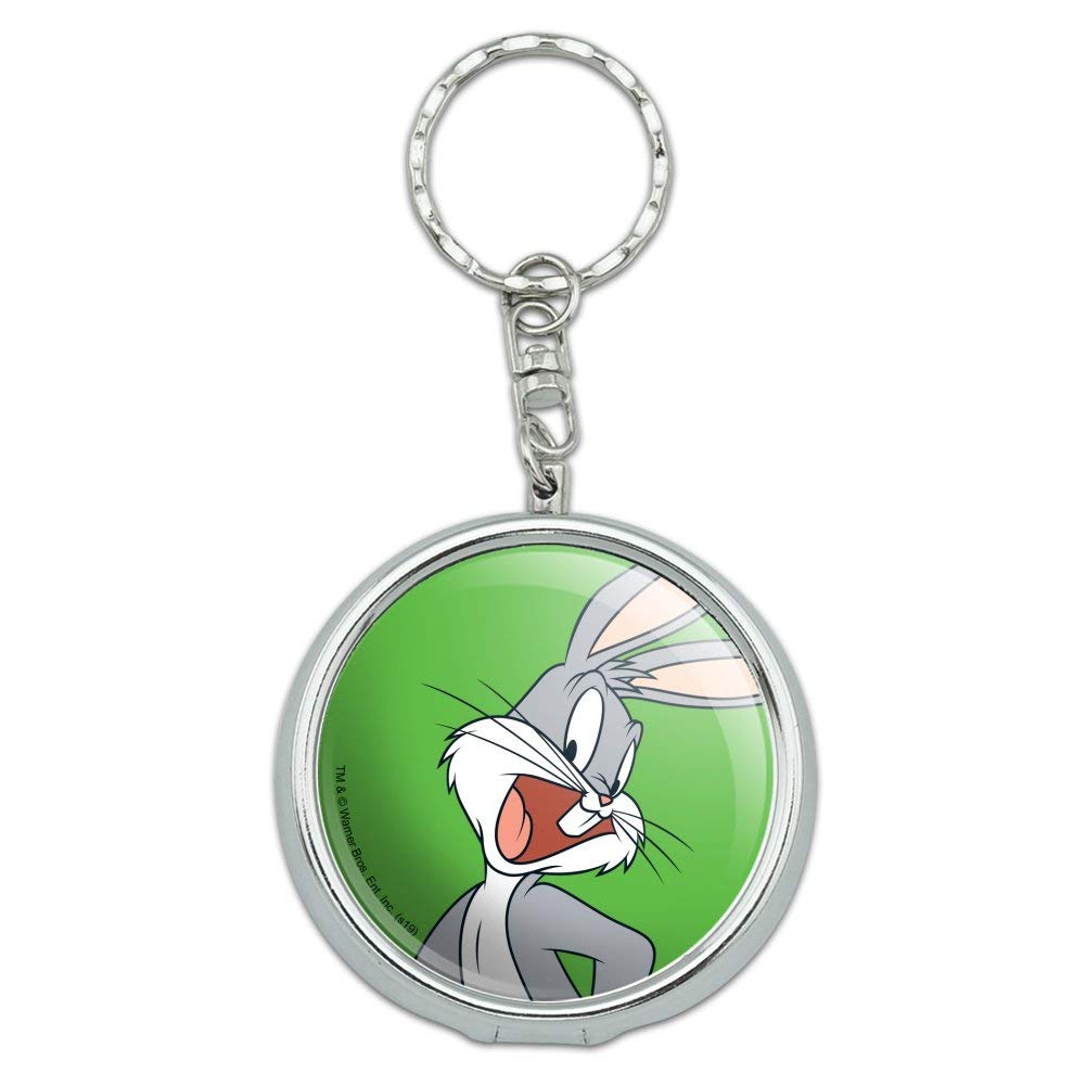 Looney Tunes Bugs Bunny Portable Ashtray Keychain with Cigarette Holder - Compact Travel Size for Purse, Car & Outdoor Smoking - Cute Cartoon Collectible Gift for Fans