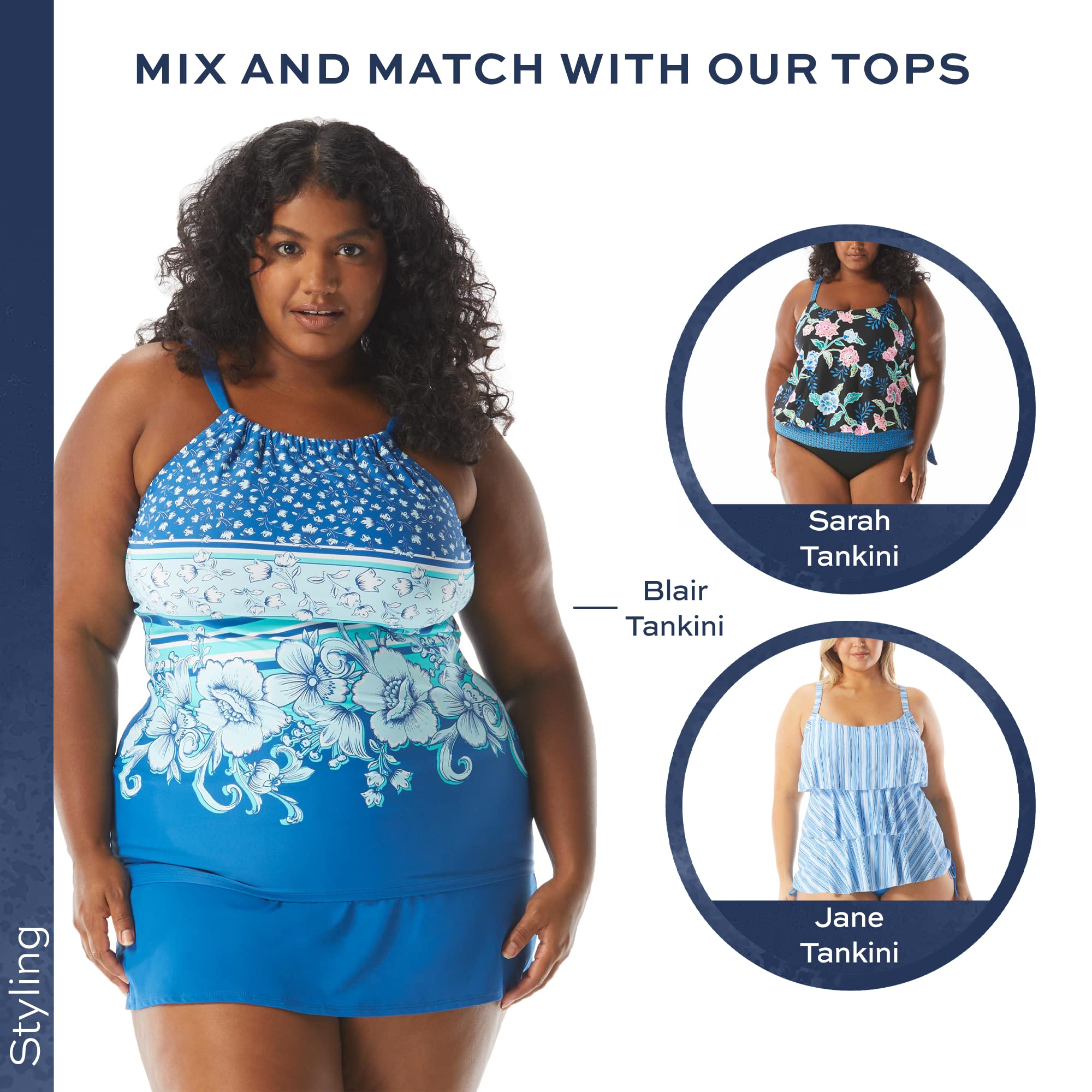BEACH HOUSE Emma Swim Skort - Modest Plus Size Swimsuit Skirt with Built-in Shorts for Women | Comfortable Swimwear for Beach, Pool & Water Activities