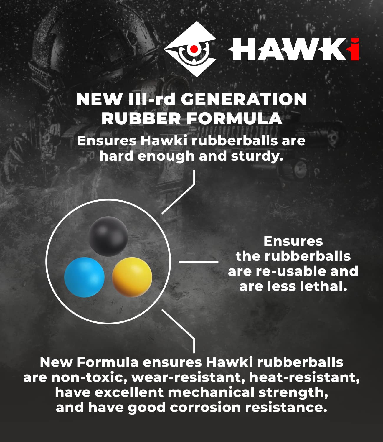 Hawki .50 & .43 Caliber Reusable Soft Rubber Training Balls - Less Lethal Ammo for Paintball Guns | Perfect for Target Practice, Force-on-Force Drills & Tactical Training Exercises
