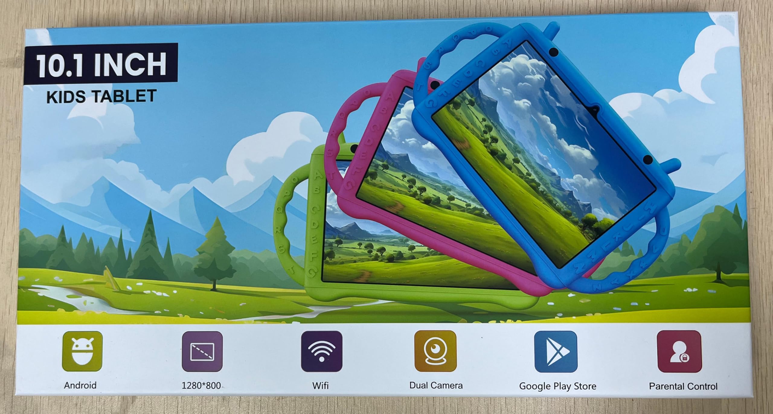 10 Inch Android Tablet for Kids Ages 3-12 | Octa-Core Processor 10GB RAM 64GB Storage | Bluetooth 5.2 WiFi Kids Tablet with Parental Controls & Google Kids Space | HD Shockproof Display (Blue) - Perfect for Learning, Games & Entertainment at Home or Travel
