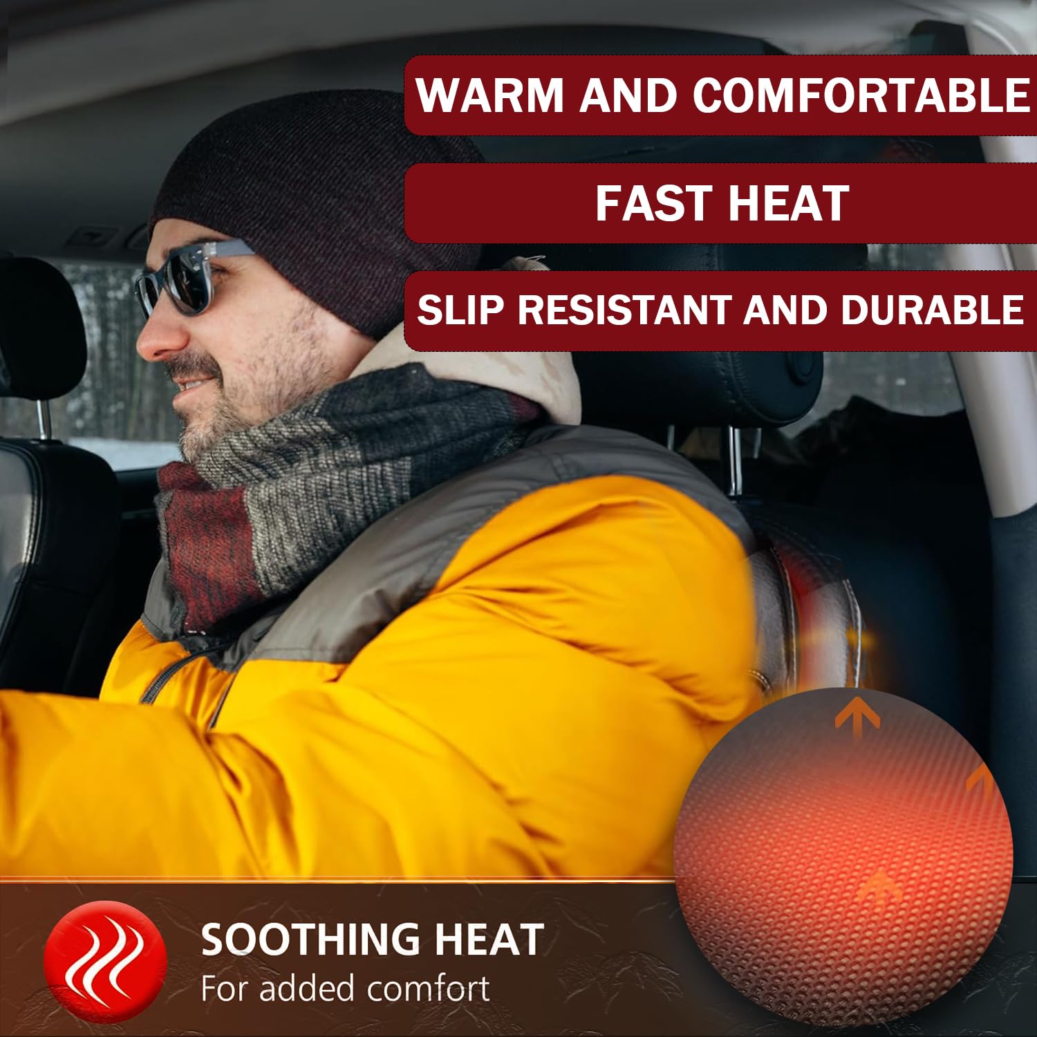 3 in 1 Car Seat Cushion with Heating & Cooling - 16 High Power Fans, 3 Adjustable Levels & Massage Function - Breathable Car Seat Cover for Summer & Winter Driving - Perfect for Long Commutes, Road Trips & Daily Use (Black, 1 Piece)