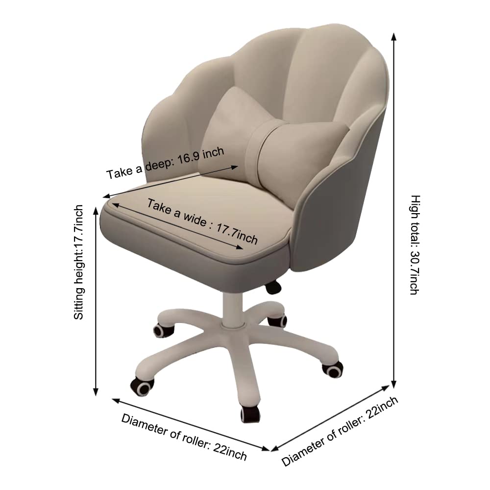 Modern Velvet Tufted Swivel Office Chair - Adjustable Height Mid-Back Butterfly Desk Chair for Home Office, Computer Work & Vanity Makeup Station - Ergonomic Comfort for Long Work Sessions & Beauty Routines