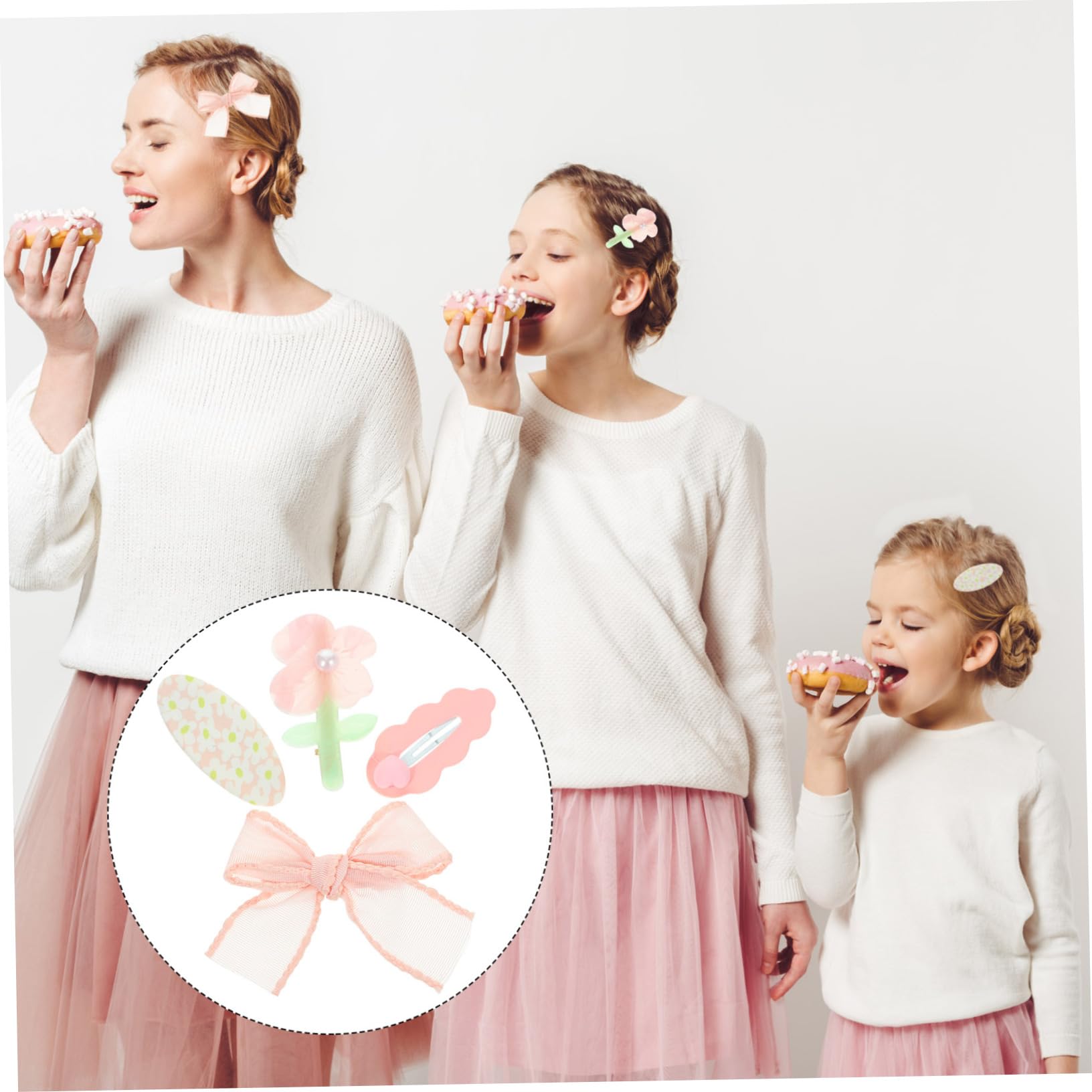 VICASKY 4-Pack Acrylic Flower Bow Hair Clips for Kids - Cute Hair Accessories for Toddler Girls & Boys, Non-Slip Hair Barrettes for Daily Wear, School, Parties & Special Occasions