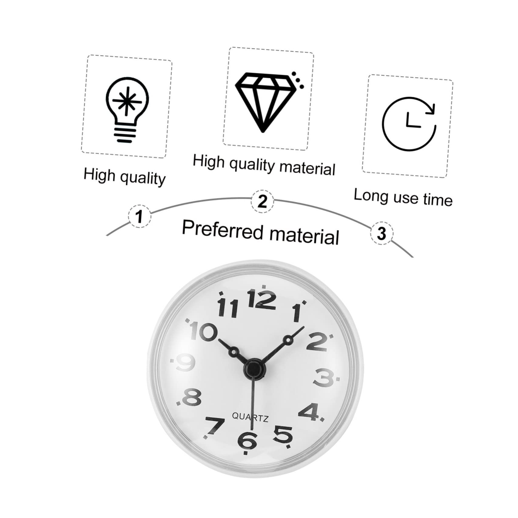 Waterproof Digital Wall Clock with Silent Alarm - Bathroom, Kitchen, Bedroom Timer for Home & Office Use