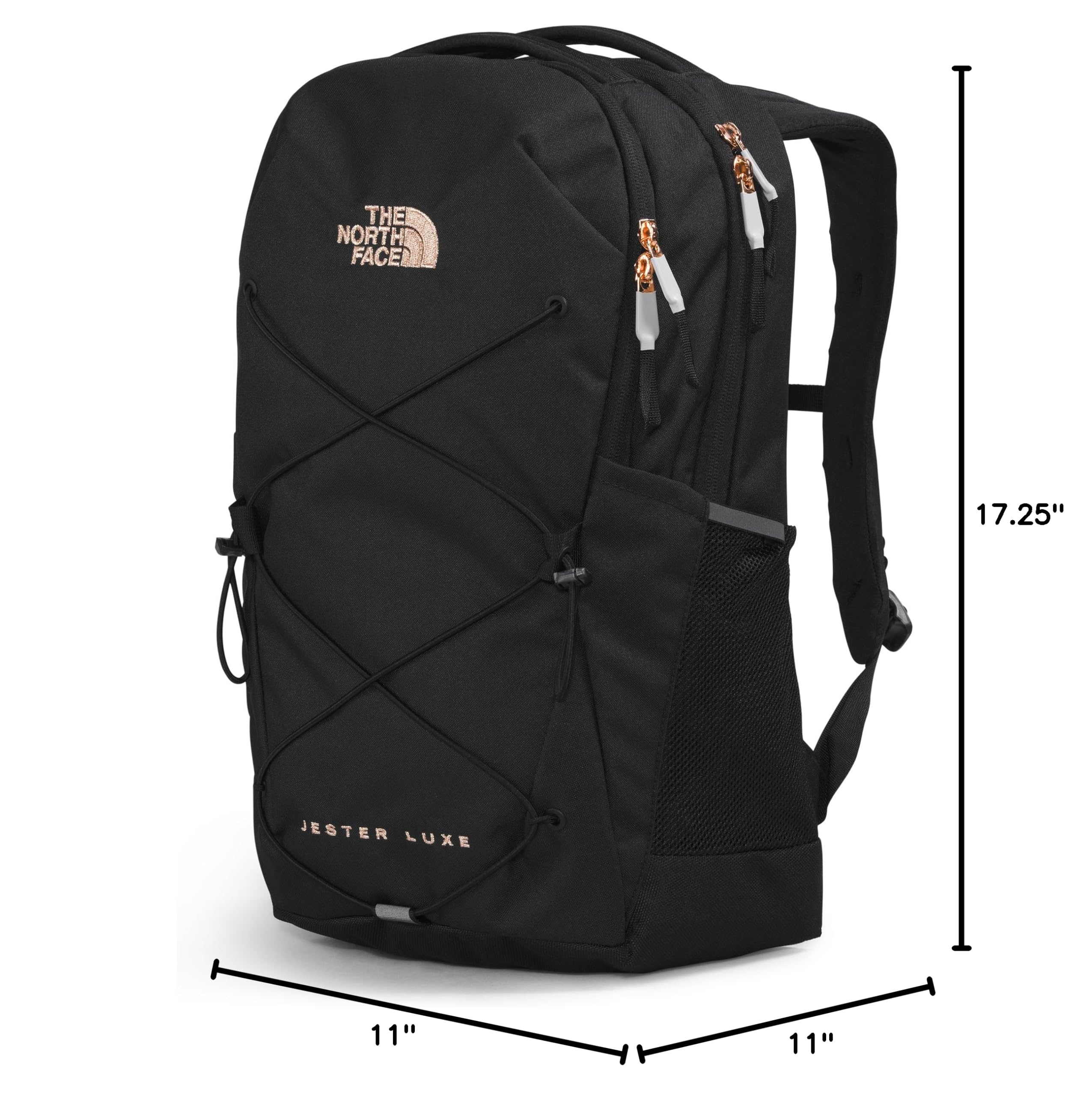 THE NORTH FACE Women's Everyday Jester Laptop Backpack - TNF Black/Burnt Coral Metallic - Lightweight & Durable School, Work & Travel Backpack for Women - Perfect for College, Office & Commuting