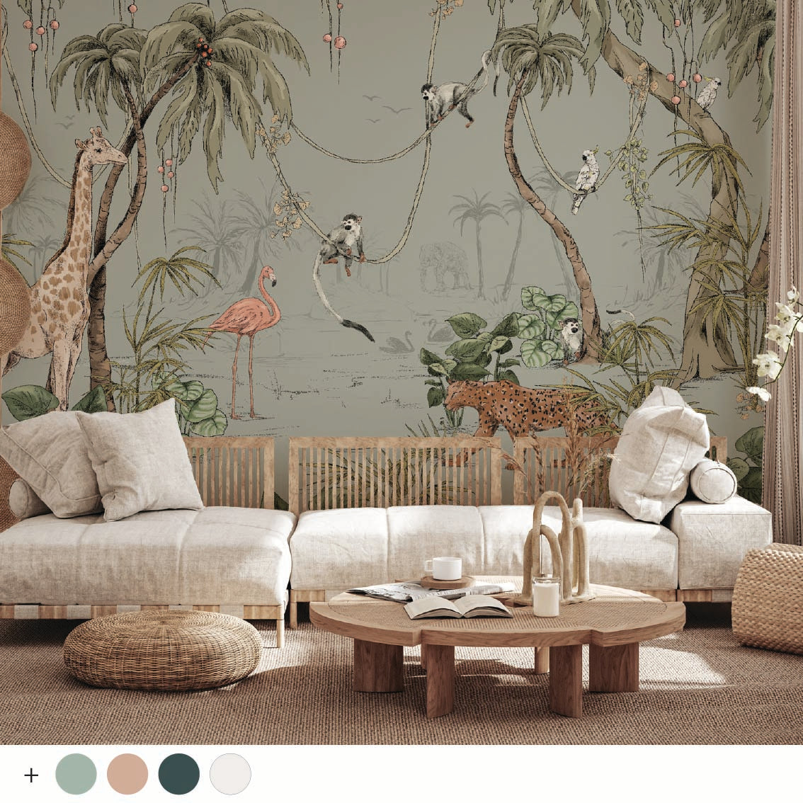 Jungle Jazz Wallpaper Sample - Peel and Stick Removable Wallpaper for Home Decor, Nursery, Bedroom & Office