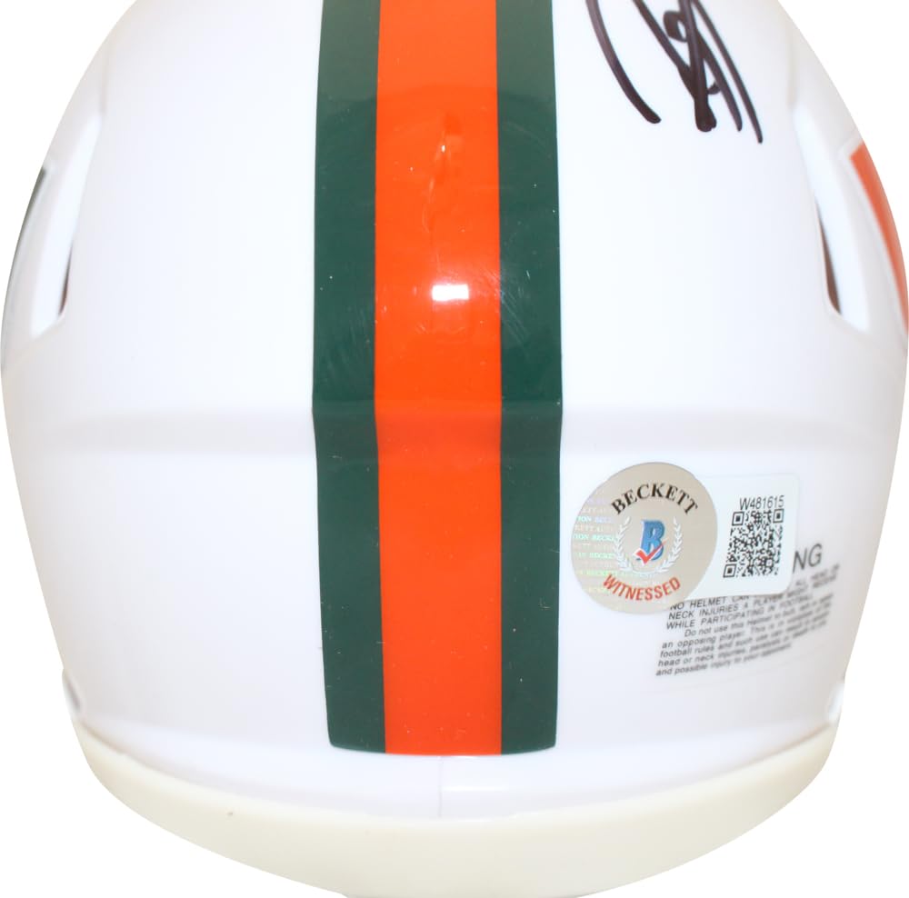 Ray Lewis & Ed Reed Autographed Miami Hurricanes Speed Mini Helmet - Signed Collectible Football Memorabilia - Perfect for Fans, Display, and Gifting