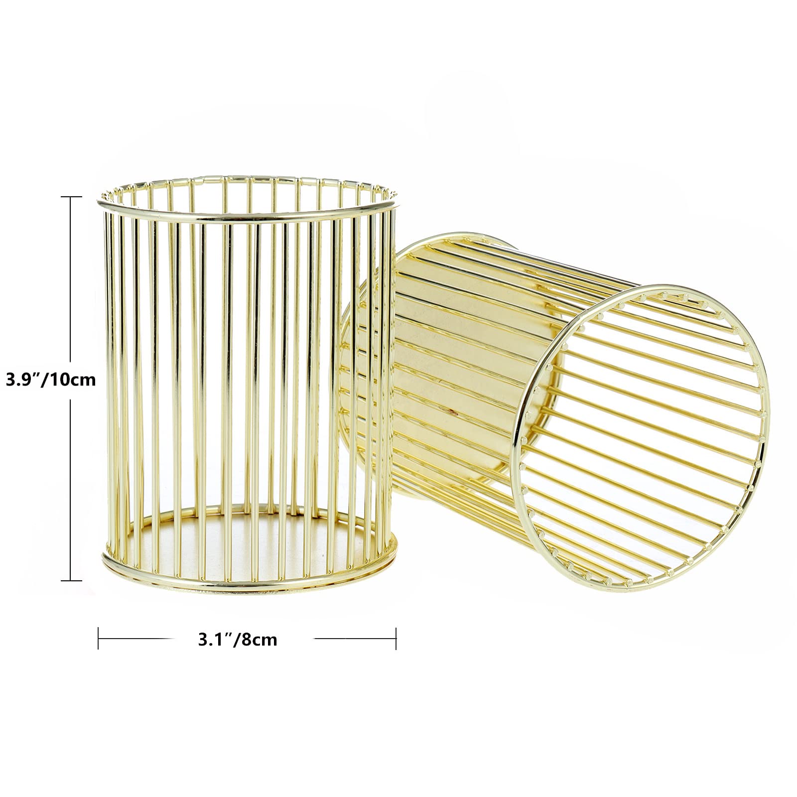Nordic Style Metal Iron Mesh Pen Holder & Makeup Brush Organizer - Rectangular Storage Box for Office Desk, Vanity, or Craft Room