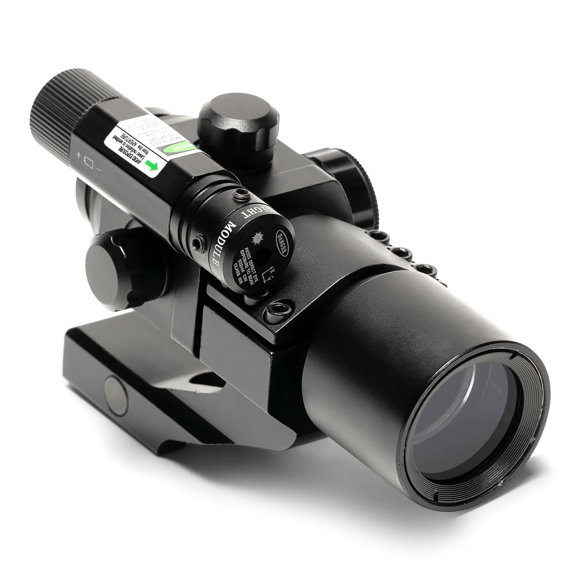 Osprey Global OSP-RD-FO-GL Fiber Optic Red Dot Sight with Green Laser - Compact Rifle Scope with Cantilever Mount for Hunting, Tactical Shooting & Outdoor Adventures