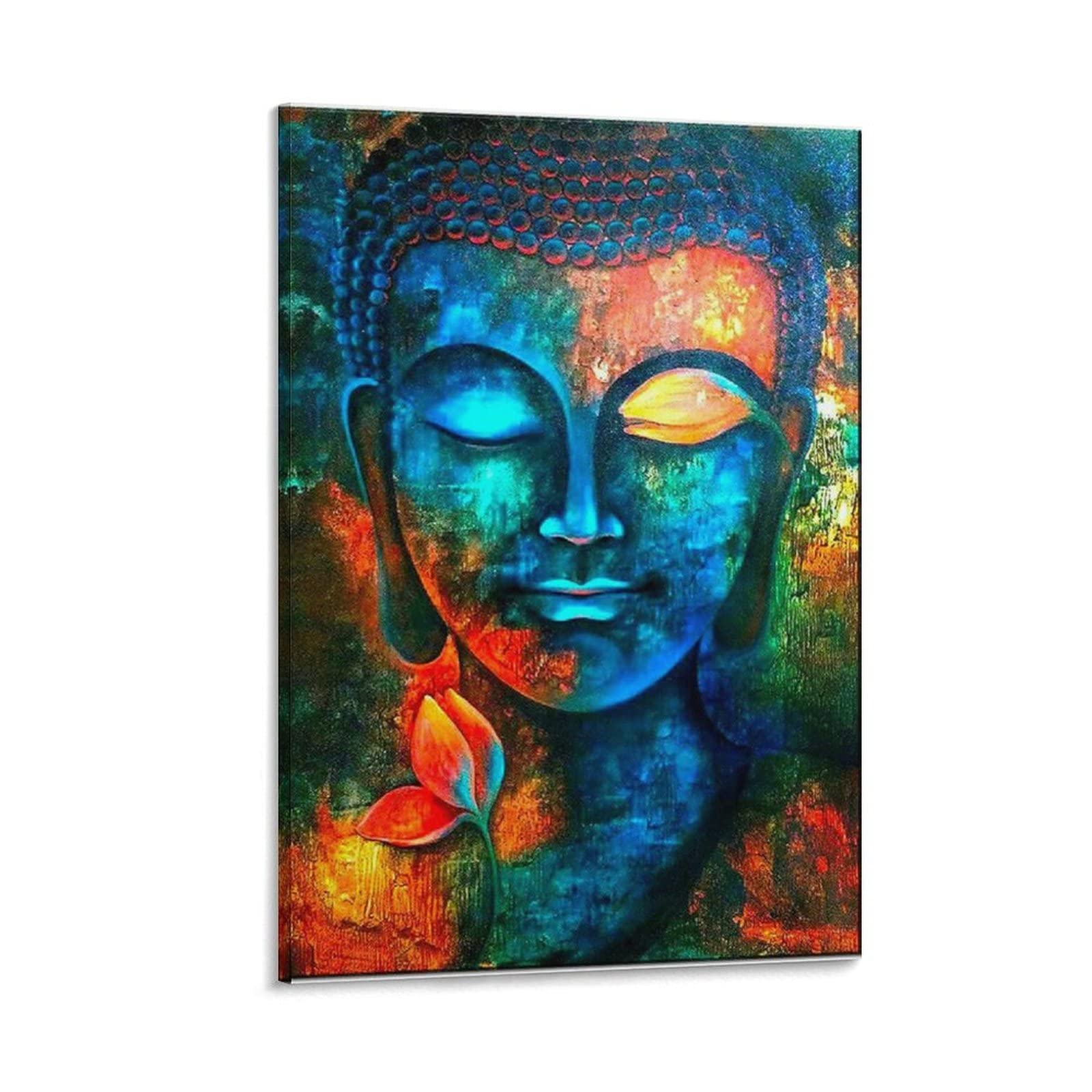 Buddha Canvas Wall Art - Modern Abstract Oil Painting Print for Home Decor - 20x30 Inch (50x75cm) Framed Contemporary Artwork - Perfect for Living Room, Bedroom, Kitchen & Kids Room Decor